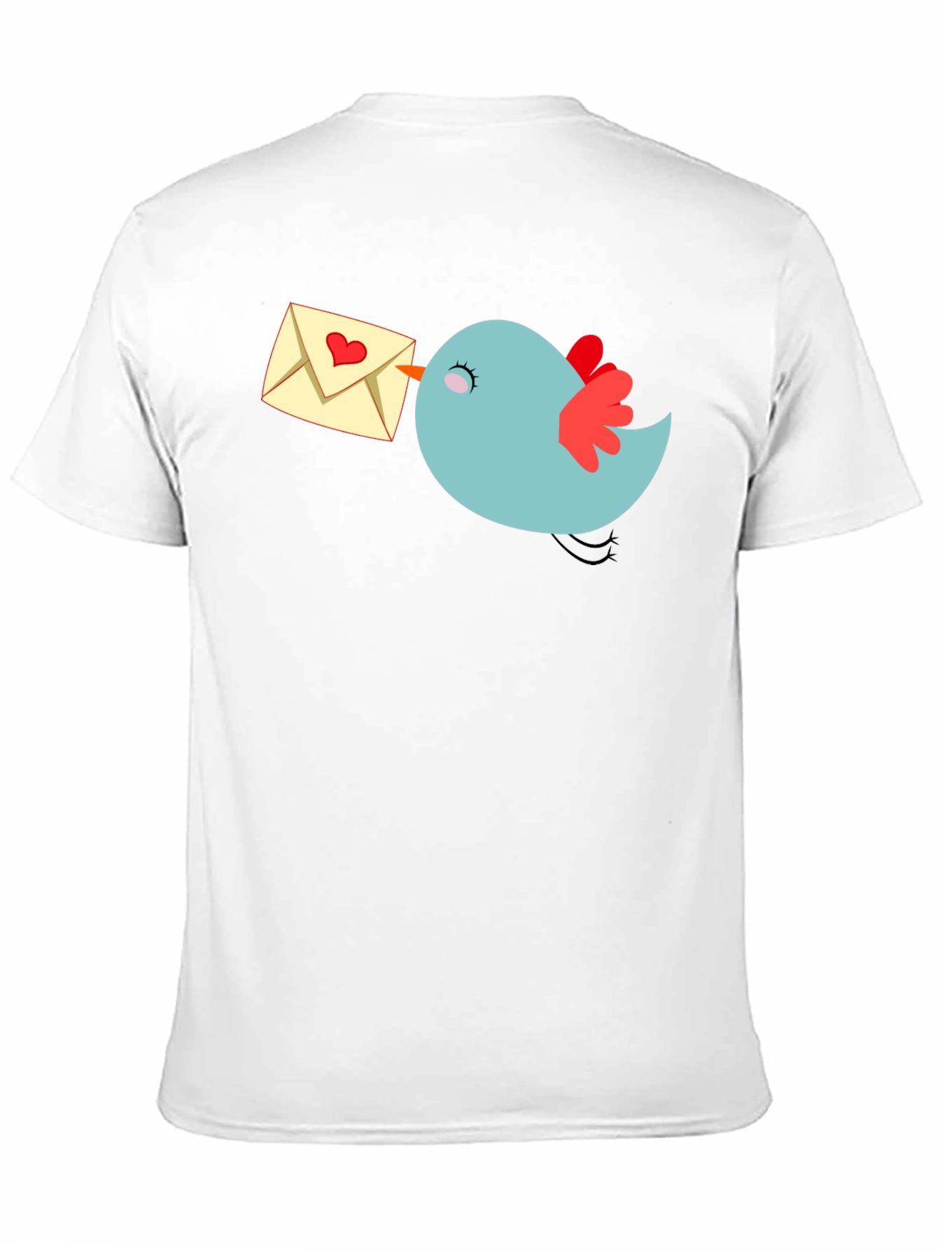 Black Cute Bird Love Letter Graphic Tee - Black view 11