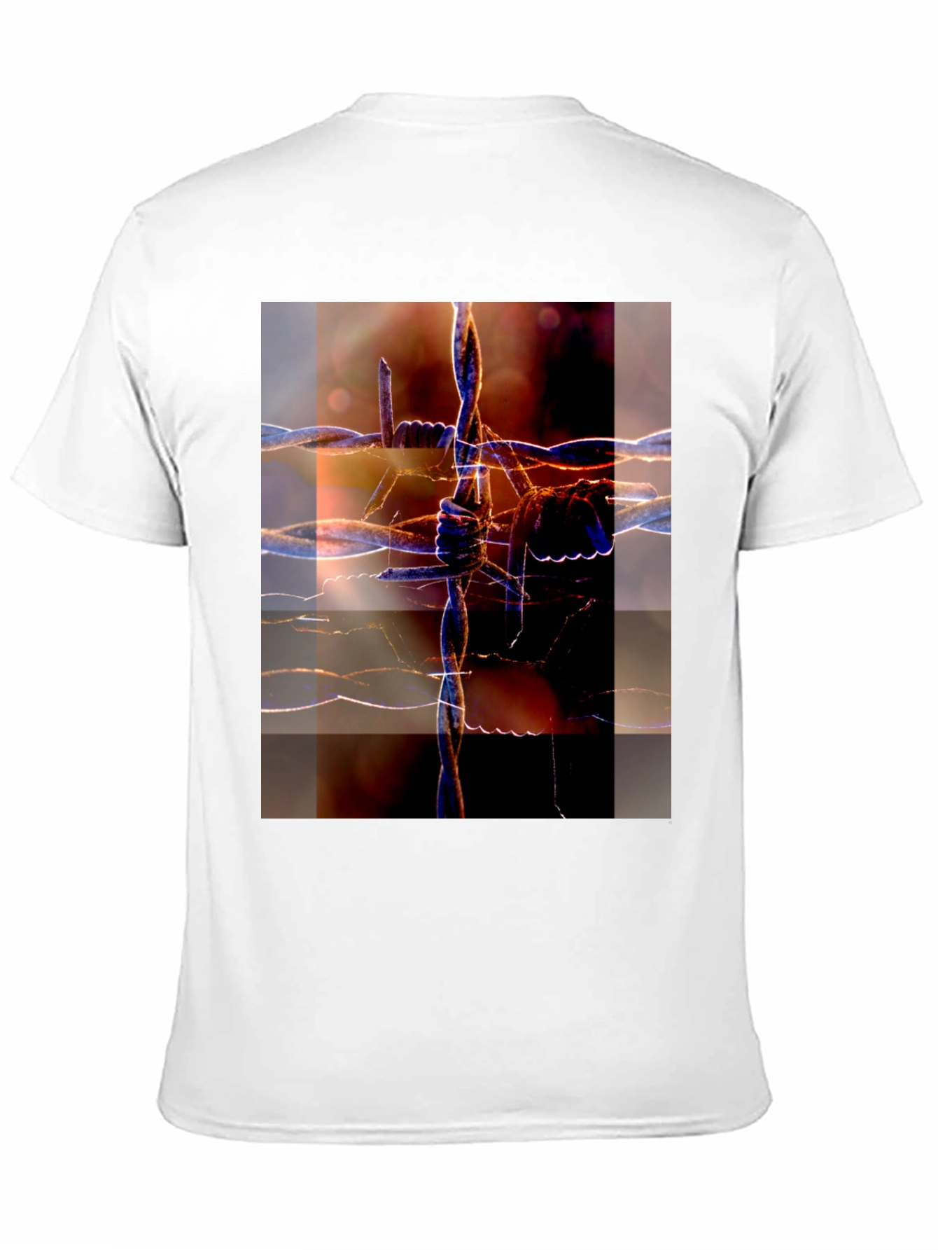 Black Barbed Wire Graphic Tee - Abstract Design view 11
