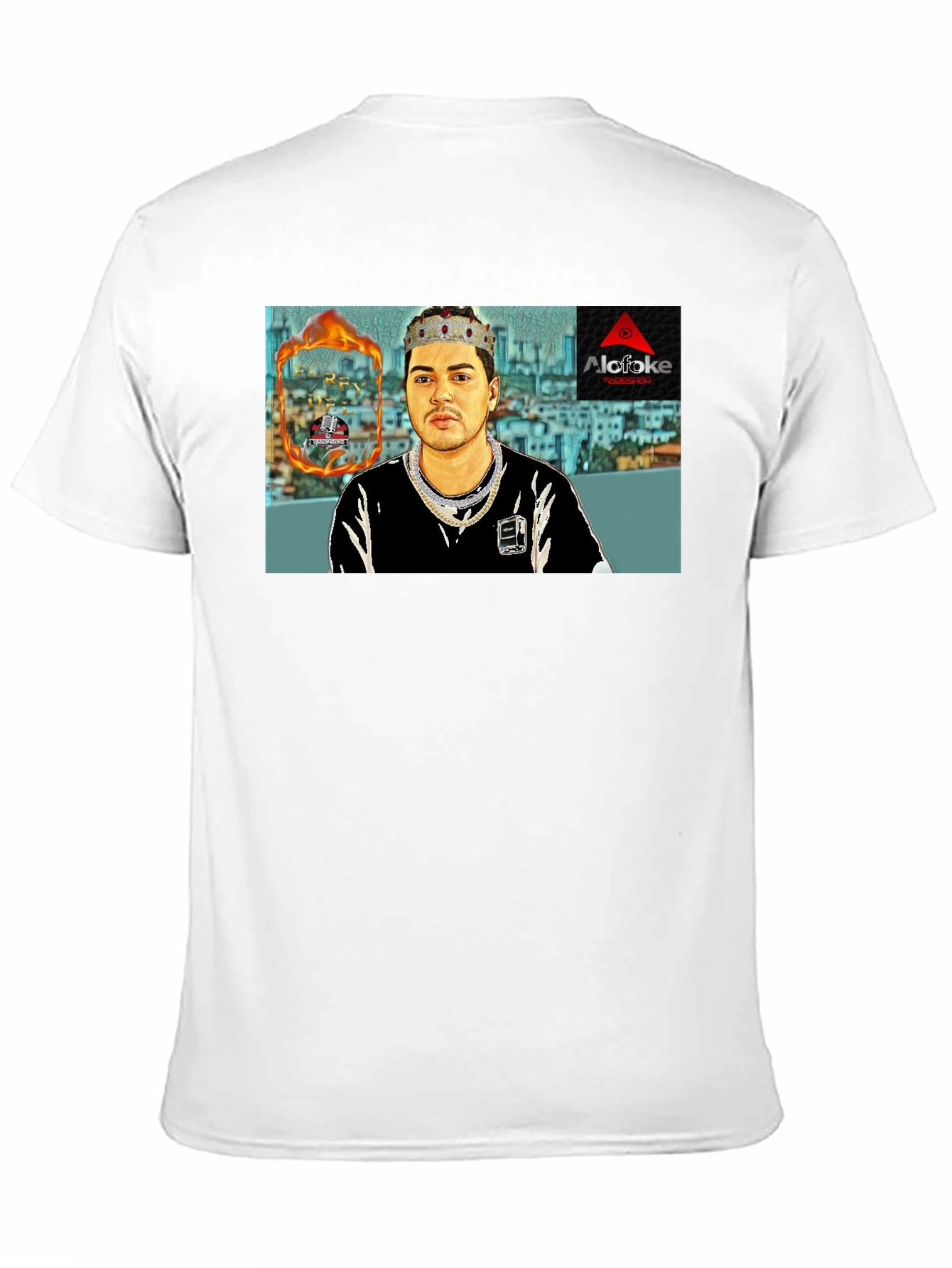 Black Alcafoke T-Shirt - King Cartoon Design view 11