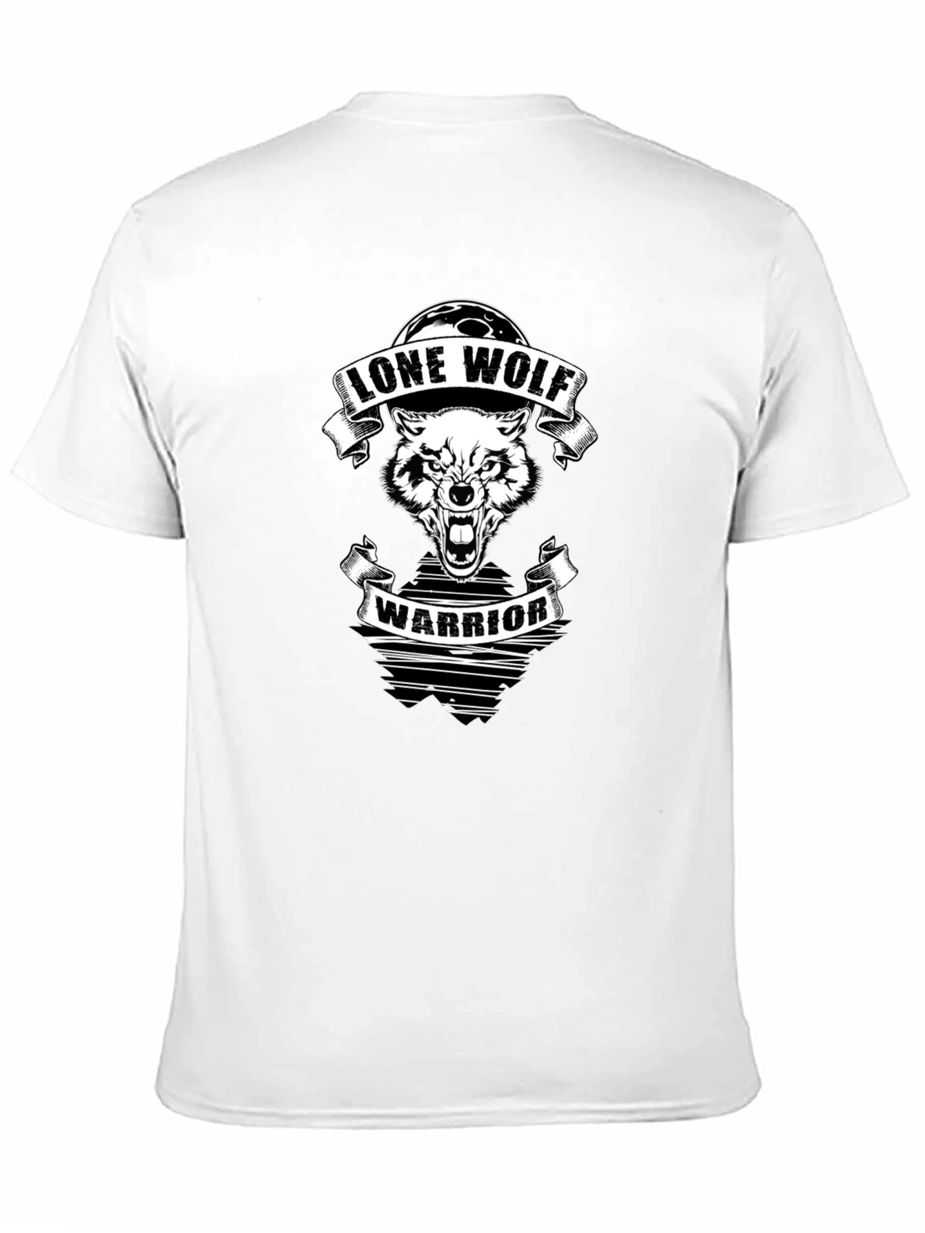Black Lone Wolf Warrior Graphic Tee - Black view 11