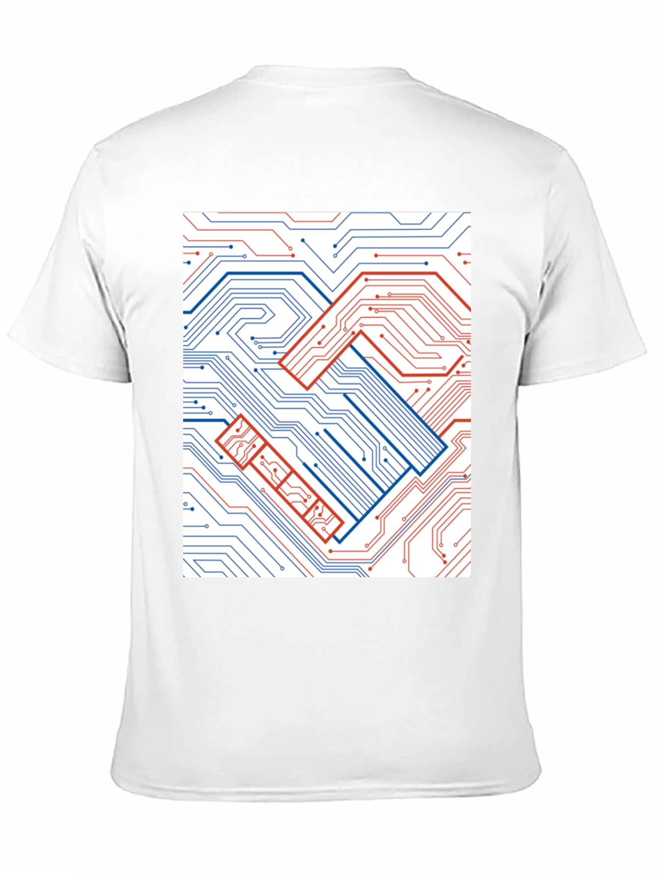 Black Tech Handshake Graphic T-Shirt - Modern Circuit Board Design view 11