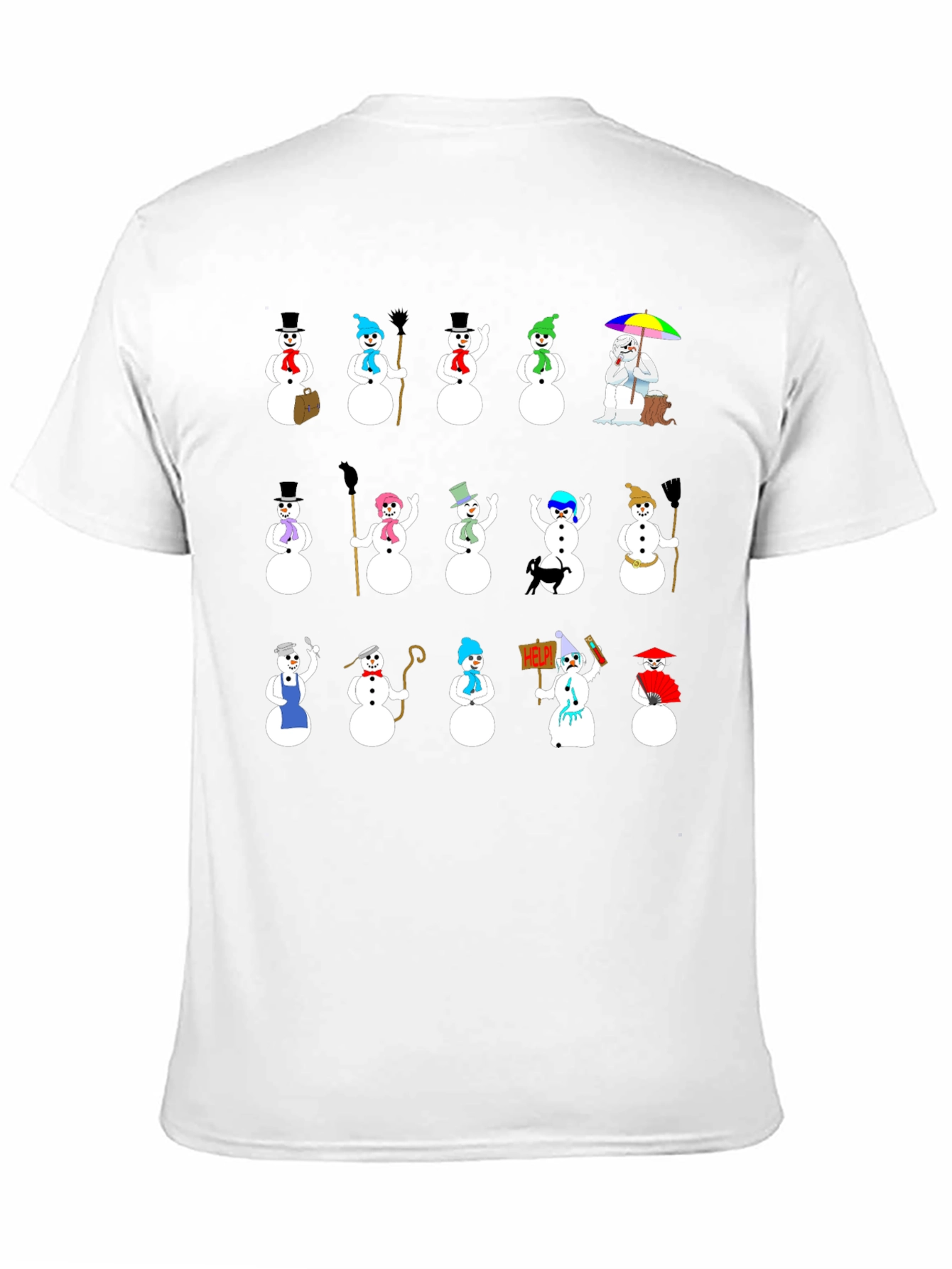 Black Novelty Snowman Graphic T-Shirt view 11