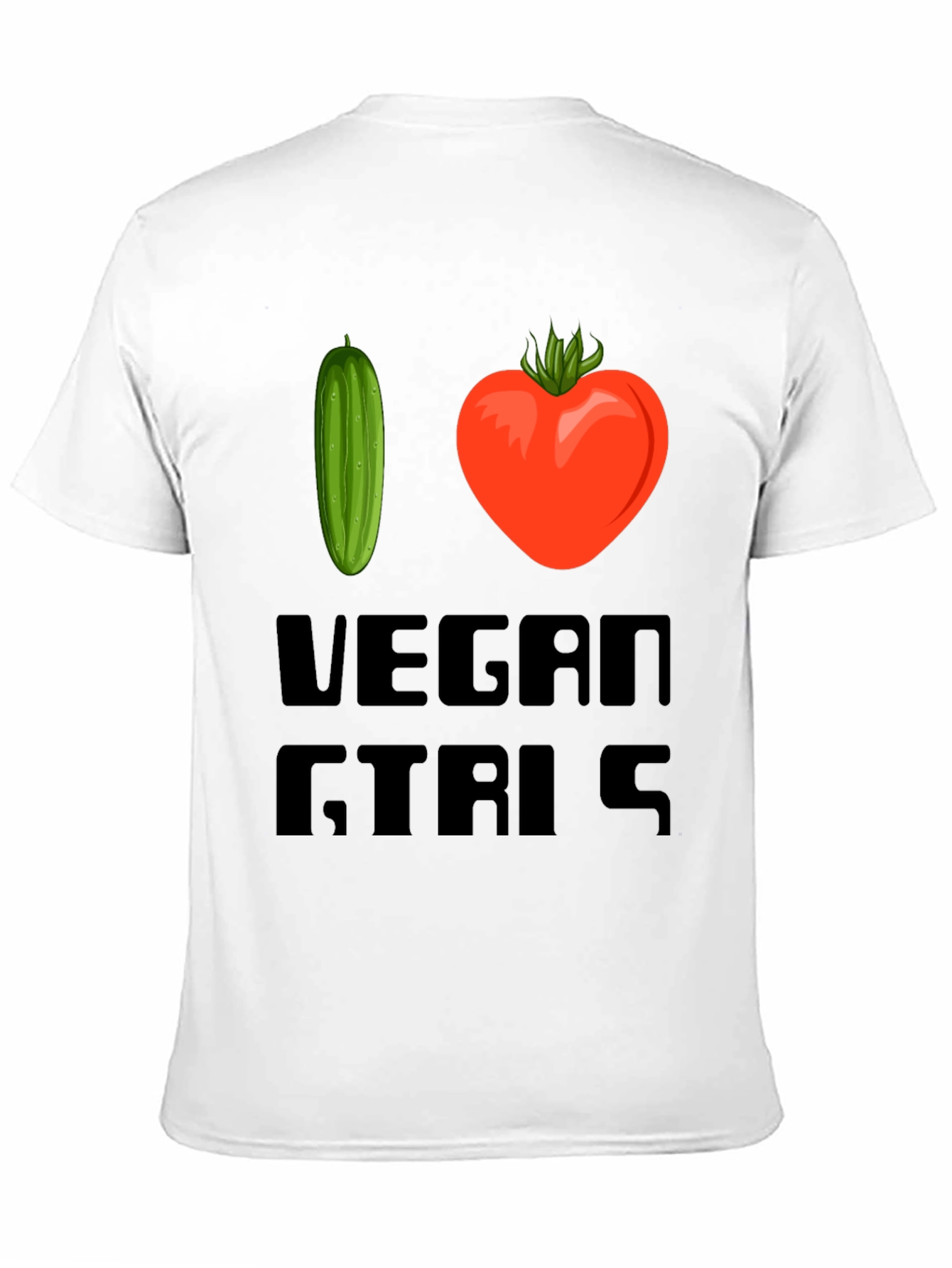 Black I Love Vegan Girls T-Shirt view 11