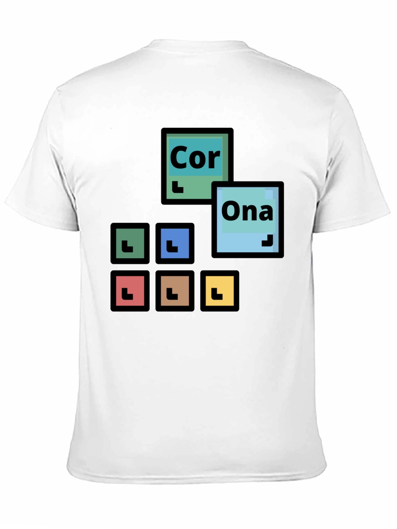 Black Periodic Table Corona T-Shirt - Black Cotton Tee view 11