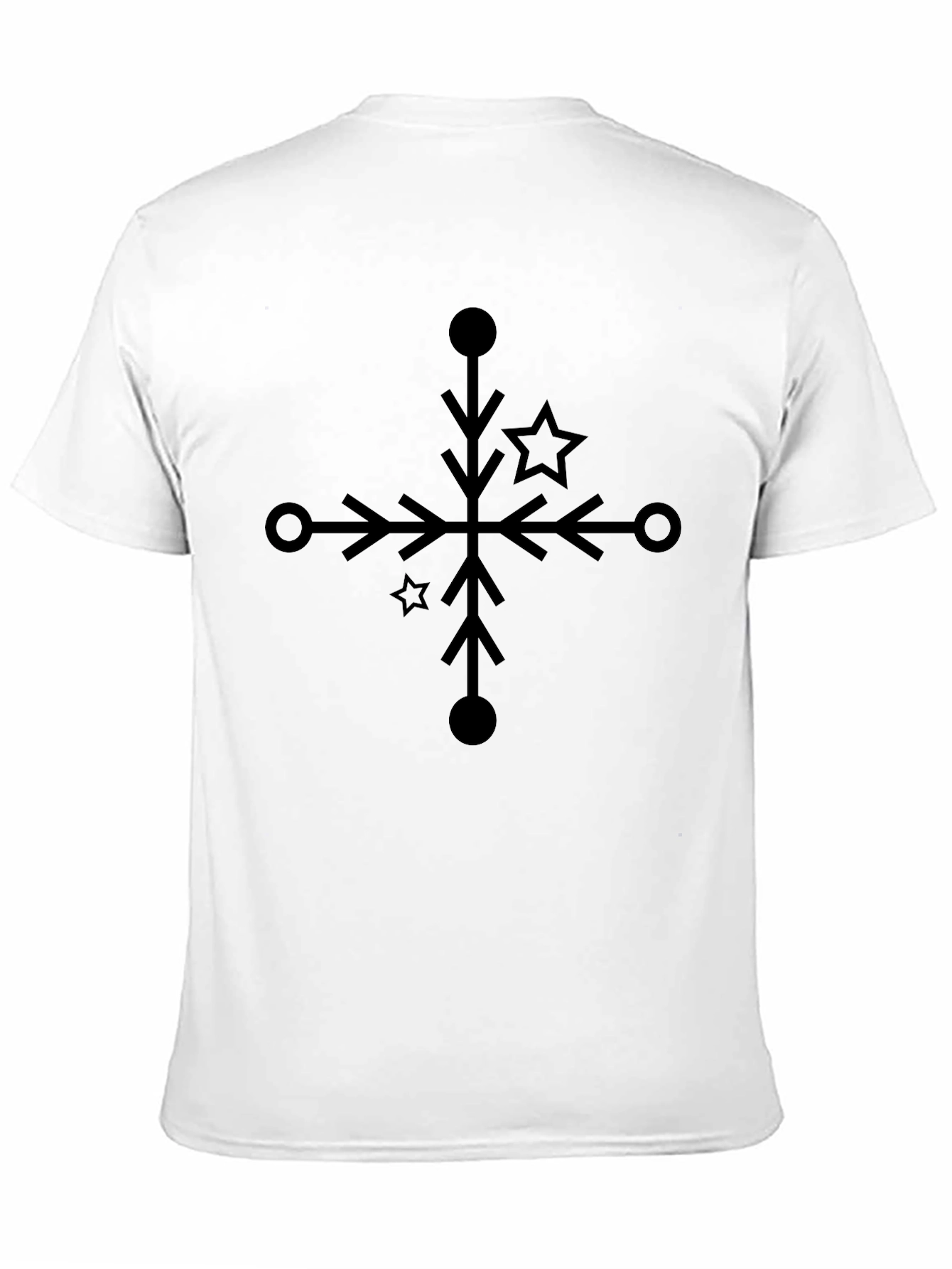 Black Star Snowflake Graphic Tee - Modern Unisex T-Shirt view 11