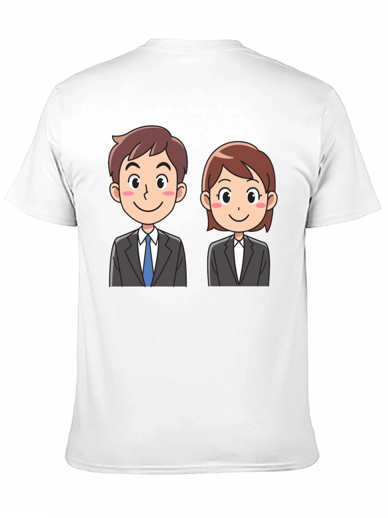 Black Cartoon Business Duo Black T-Shirt view 11