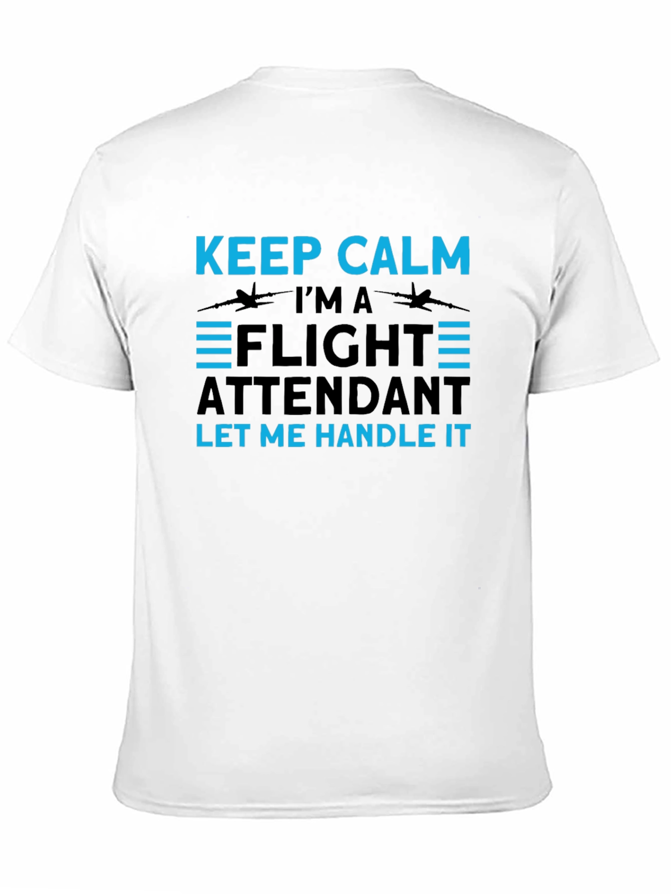 Black Keep Calm Flight Attendant Black Tee view 11