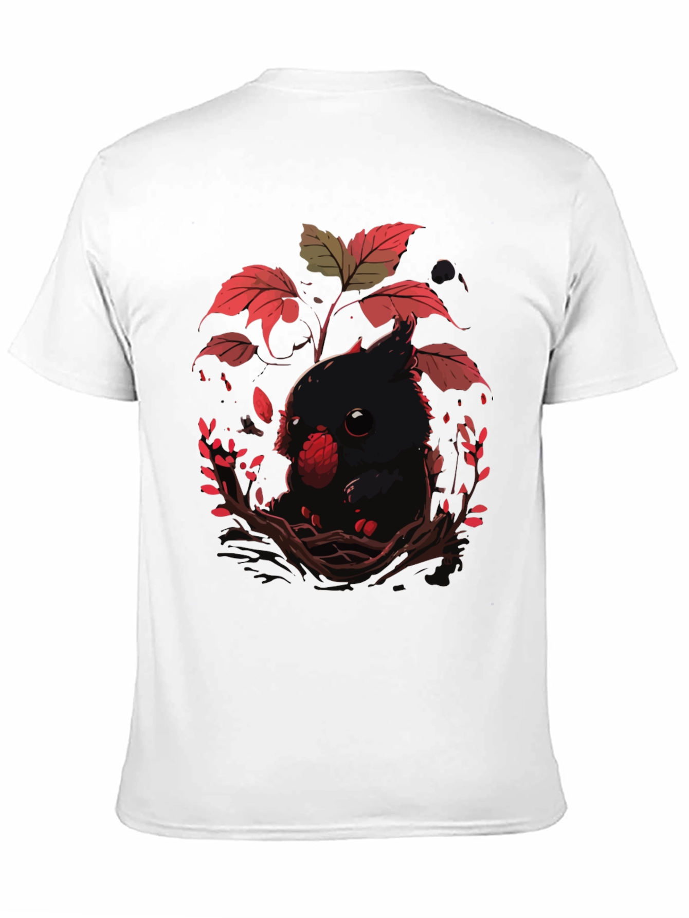 Black Cute Raven T-Shirt - Dark Academia Style view 11