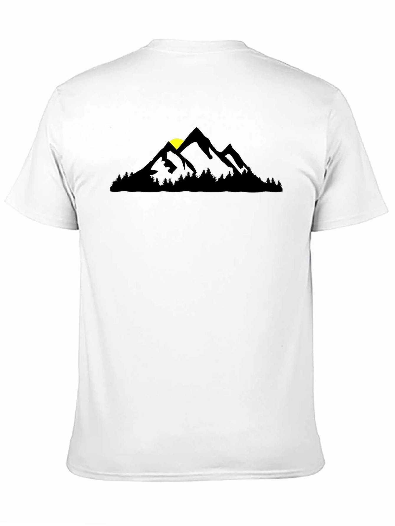 Black Mountain Silhouette Black T-Shirt view 11