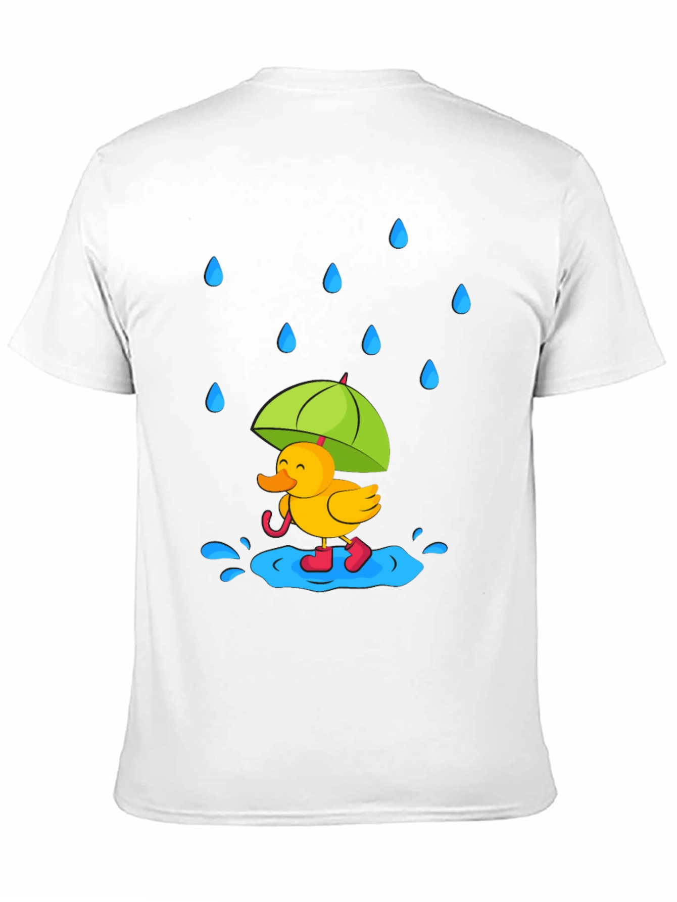 Black Rainy Day Duck T-Shirt - Cute Cartoon Graphic Tee view 11