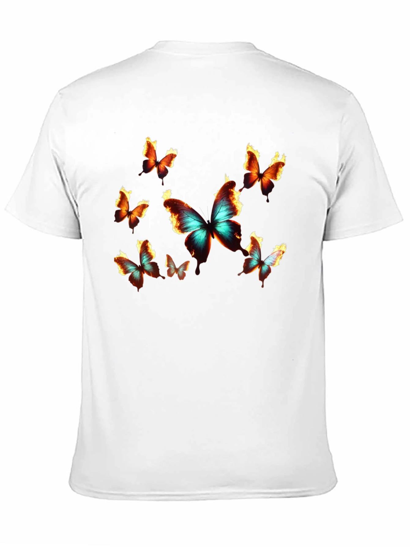 Black Butterfly Graphic Print Crew Neck T-Shirt view 11