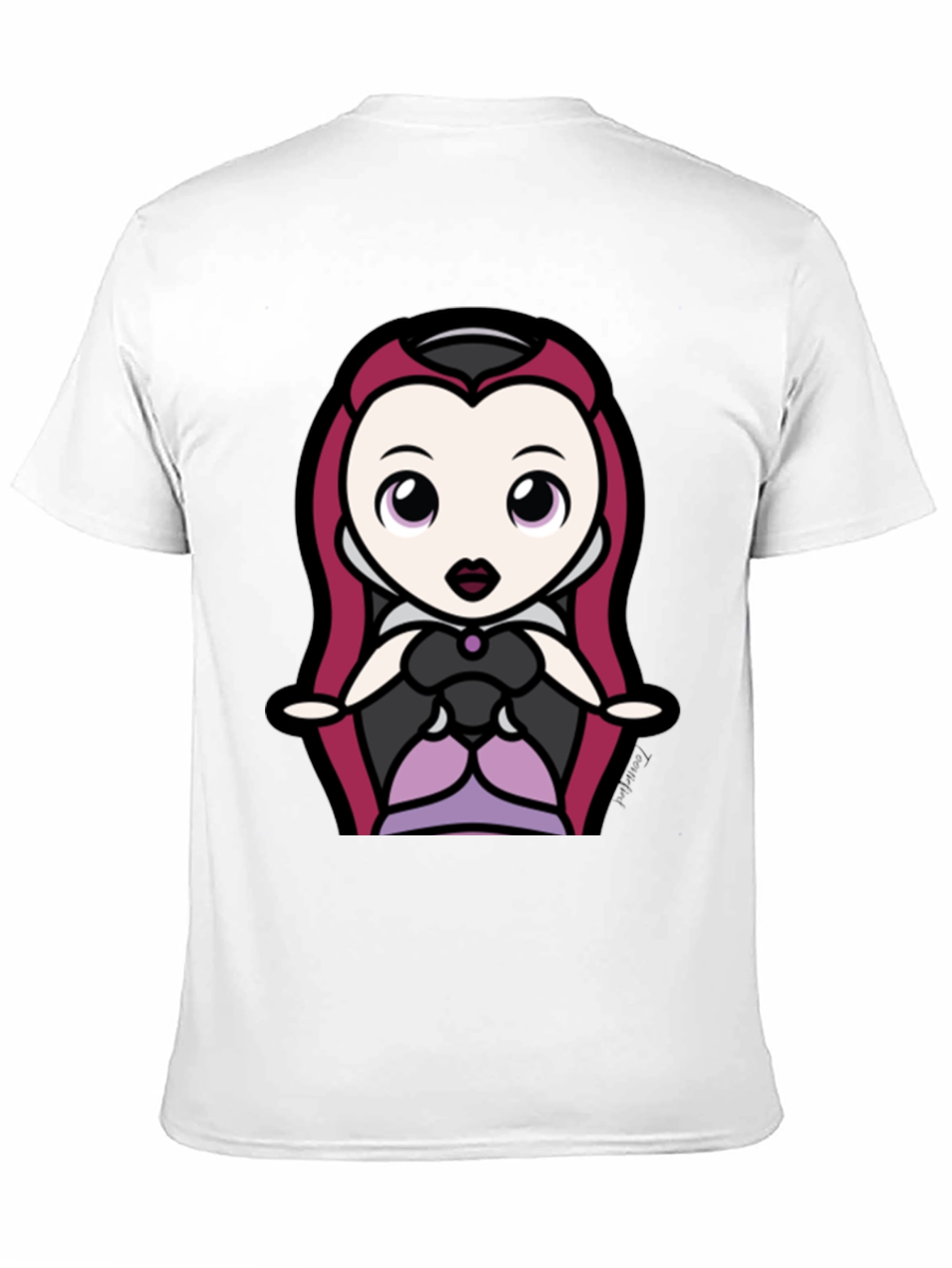 Black Cute Cartoon Villain Tee - Black Cotton view 11