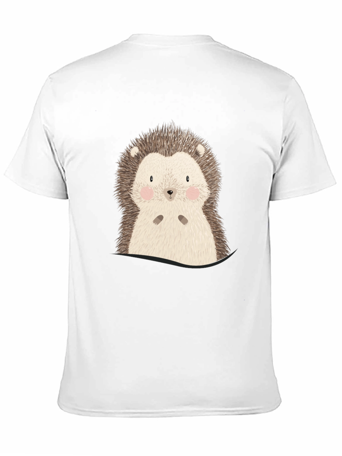 Black Cute Hedgehog Graphic Tee - Soft Cotton Blend view 11