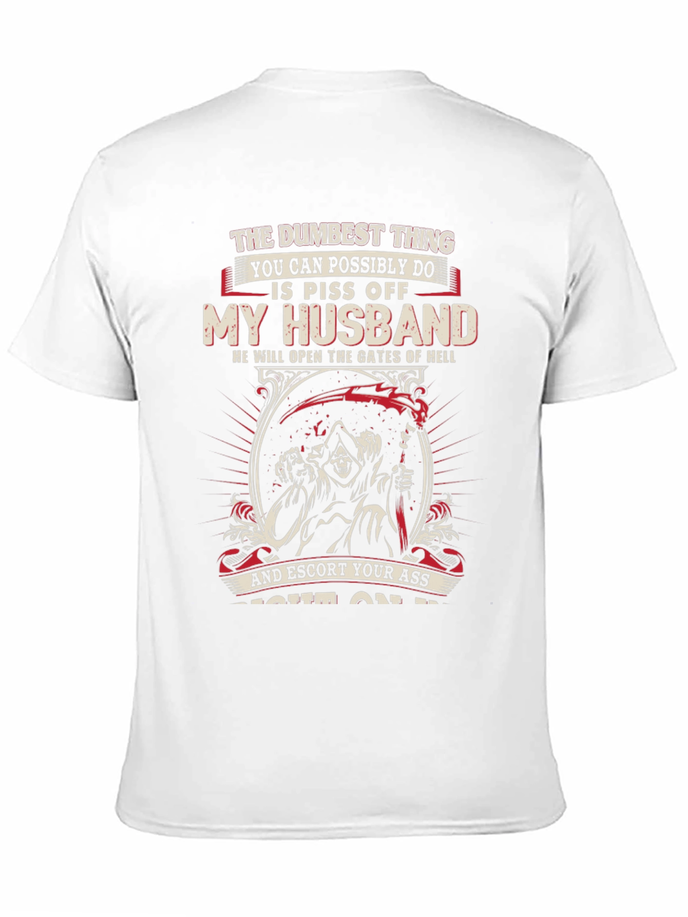 Black Piss Off My Husband Novelty Graphic T-Shirt view 11