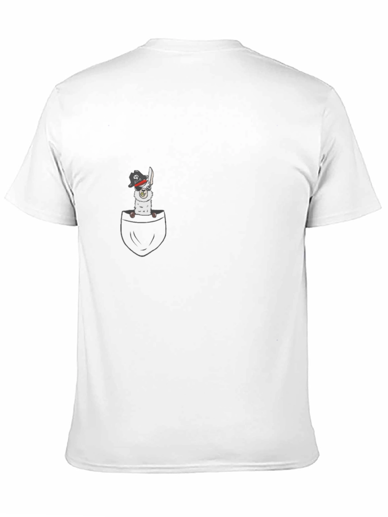 Black Pirate Llama Pocket T-Shirt - Black view 11
