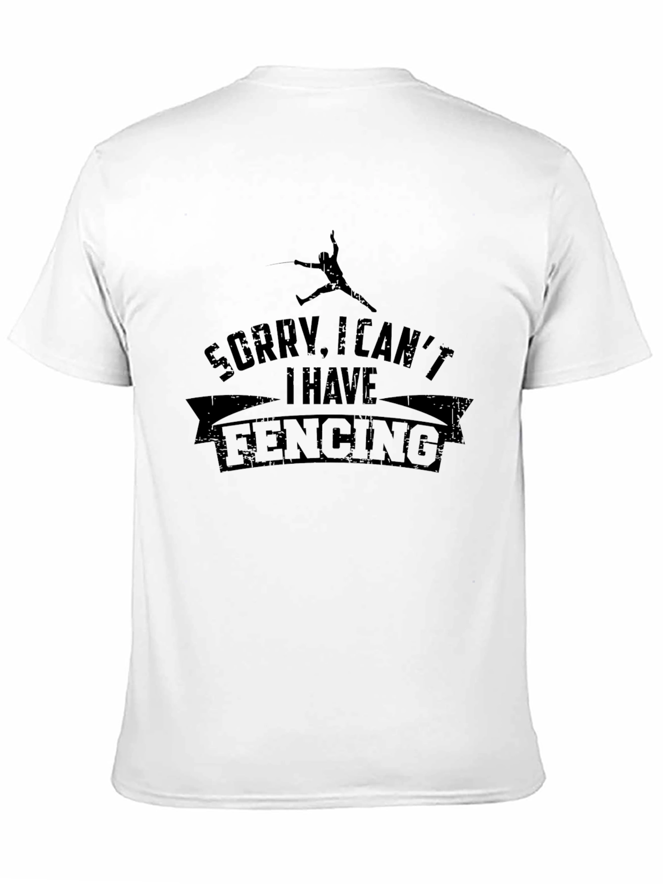 Black Sorry, I Can't I Have Fencing Black T-Shirt view 11