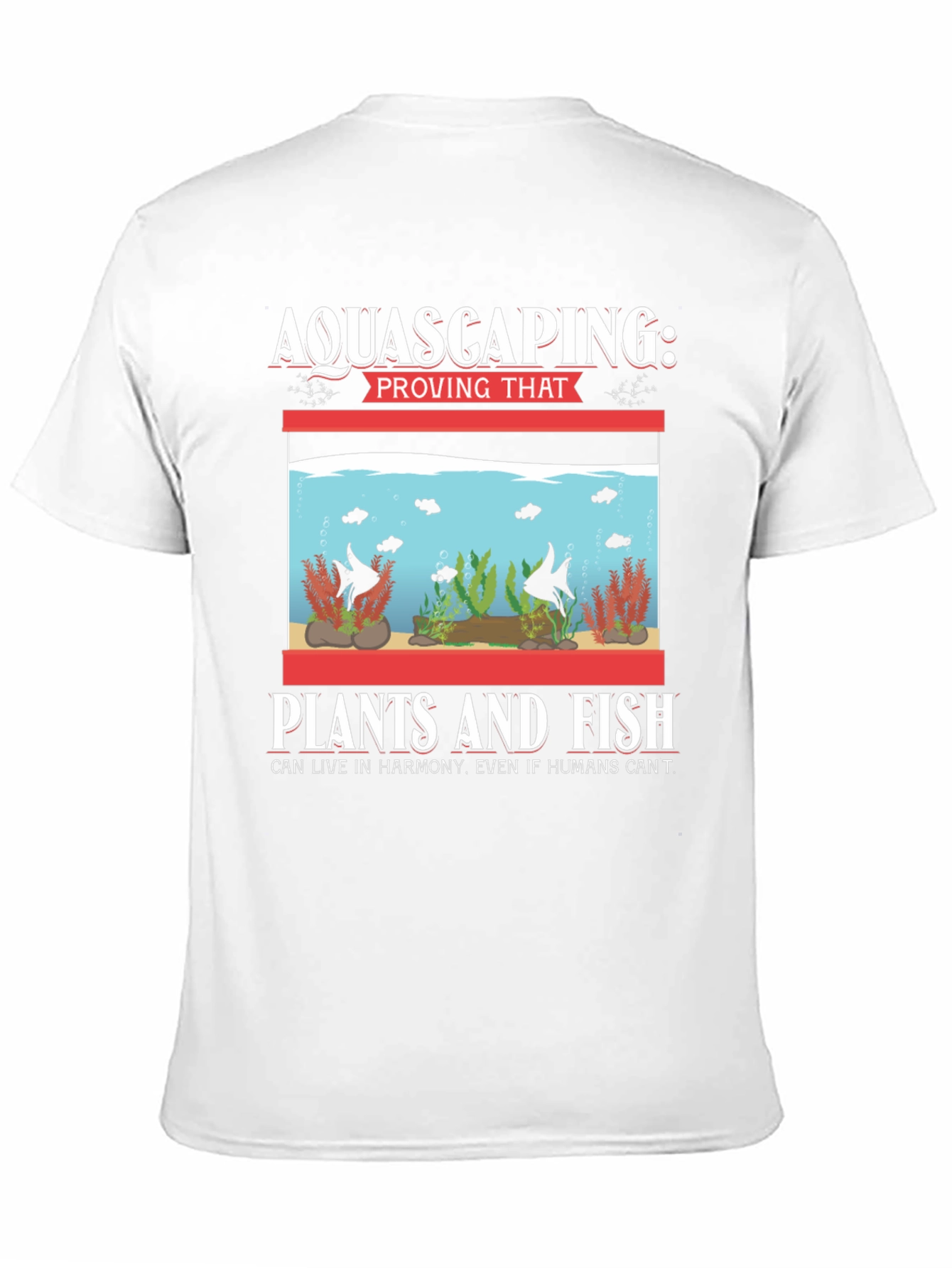 Black Aquascaping Fish & Plants Harmony T-Shirt view 11