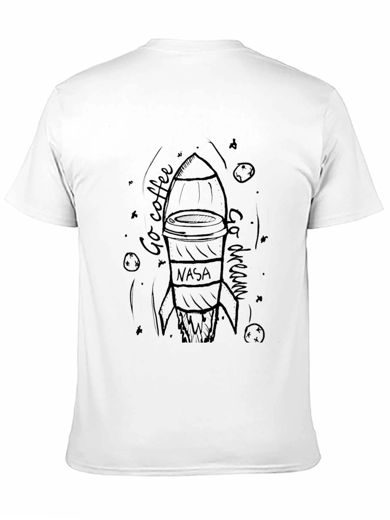Black NASA Coffee Rocket T-Shirt - Blast Off Your Day! view 11