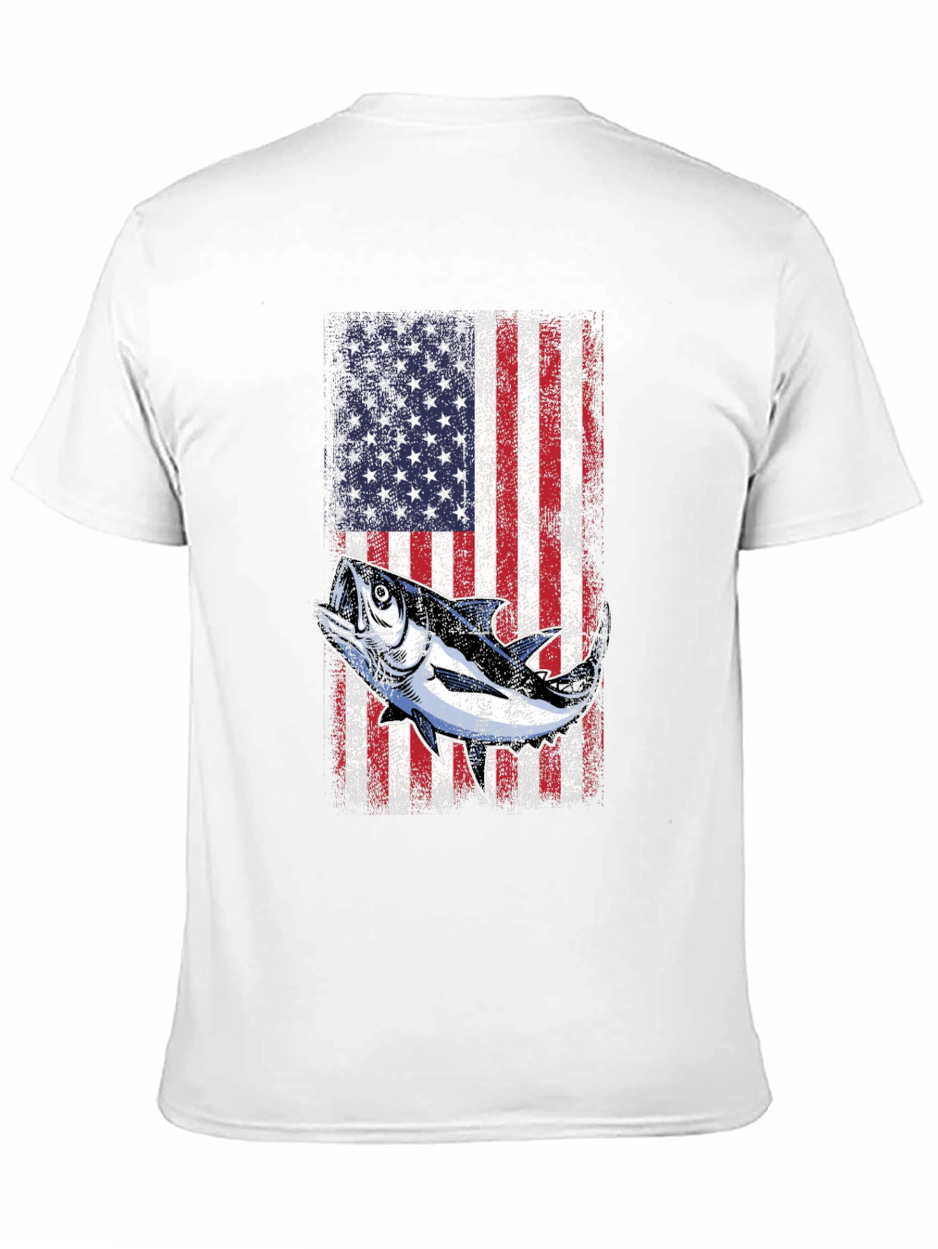 Black American Flag Tuna Fishing T-Shirt view 11