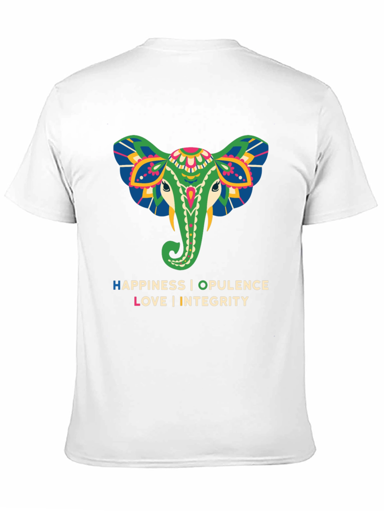 Black Elephant Graphic Tee: Happiness, Opulence, Love & Integrity view 11