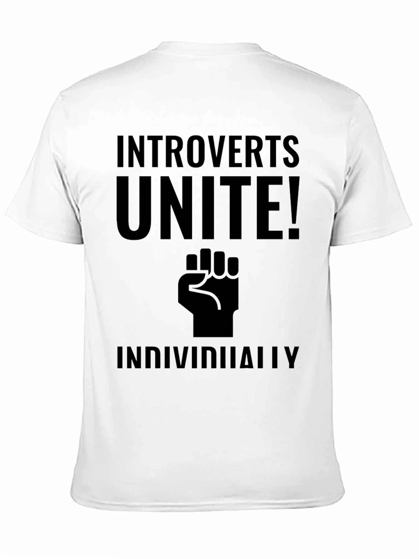 Black Introverts Unite! Funny Graphic T-Shirt view 11