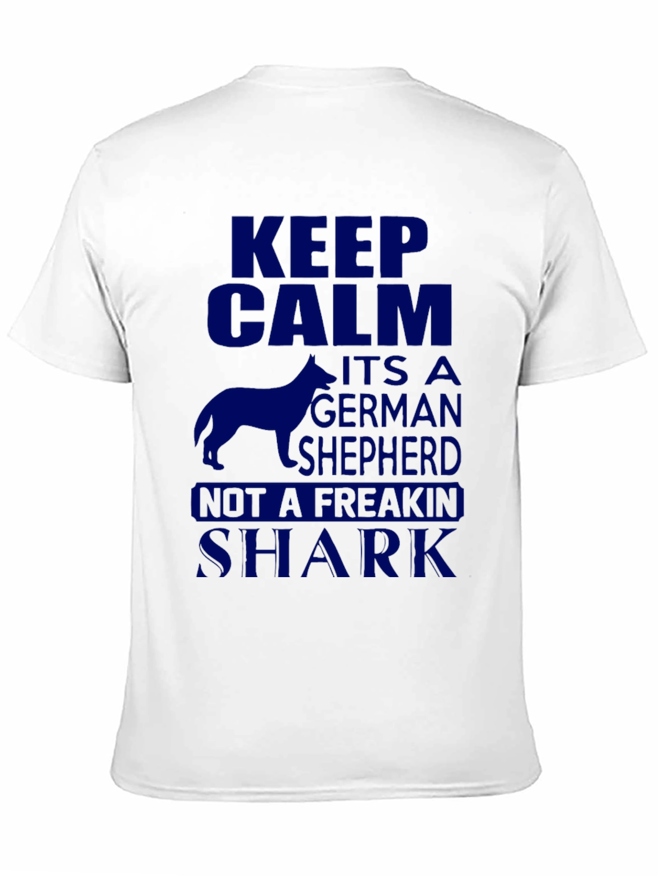 Black Keep Calm German Shepherd Novelty T-Shirt view 11