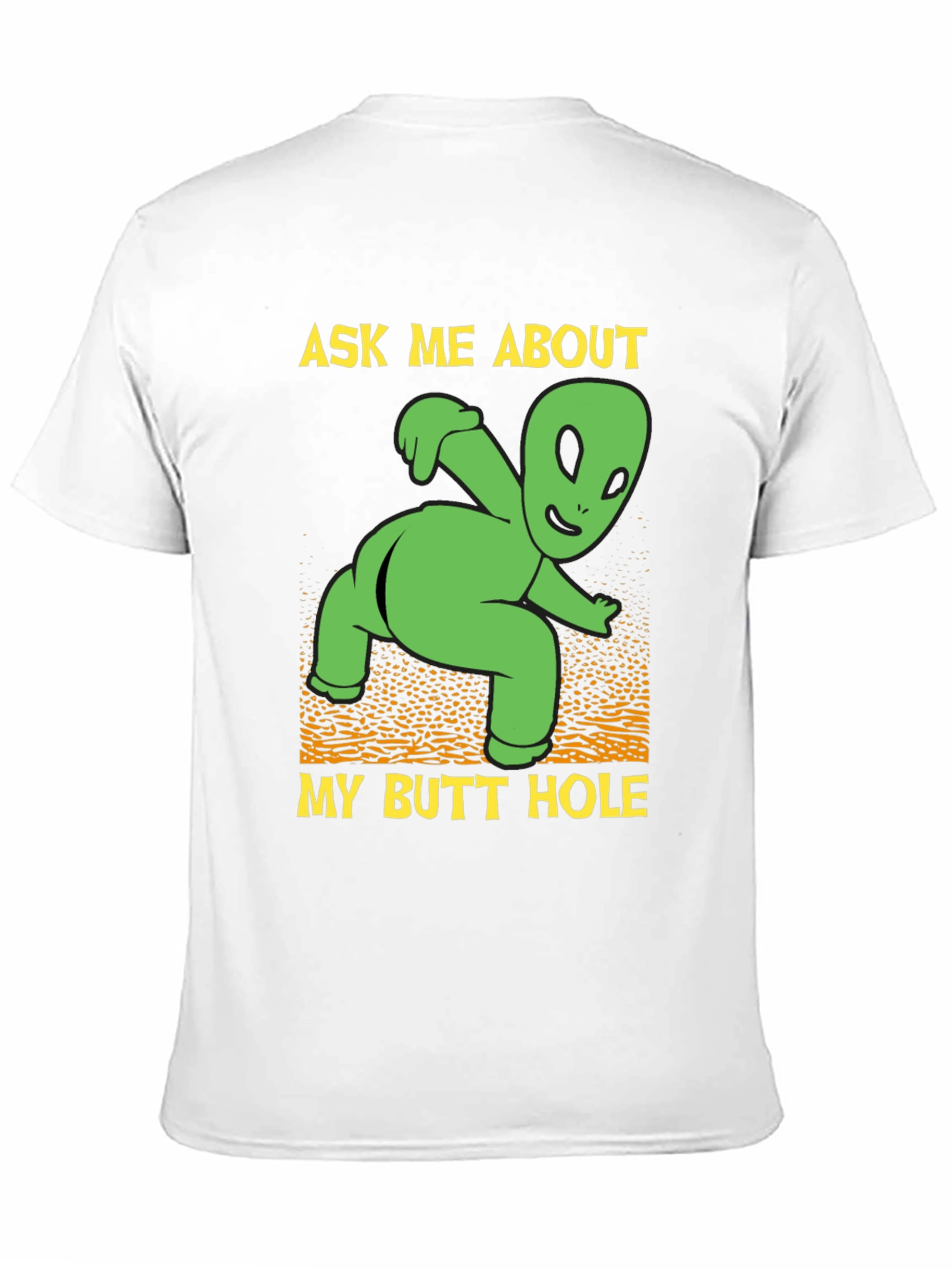 Black Ask Me About My Butt Hole Alien Graphic T-Shirt view 11