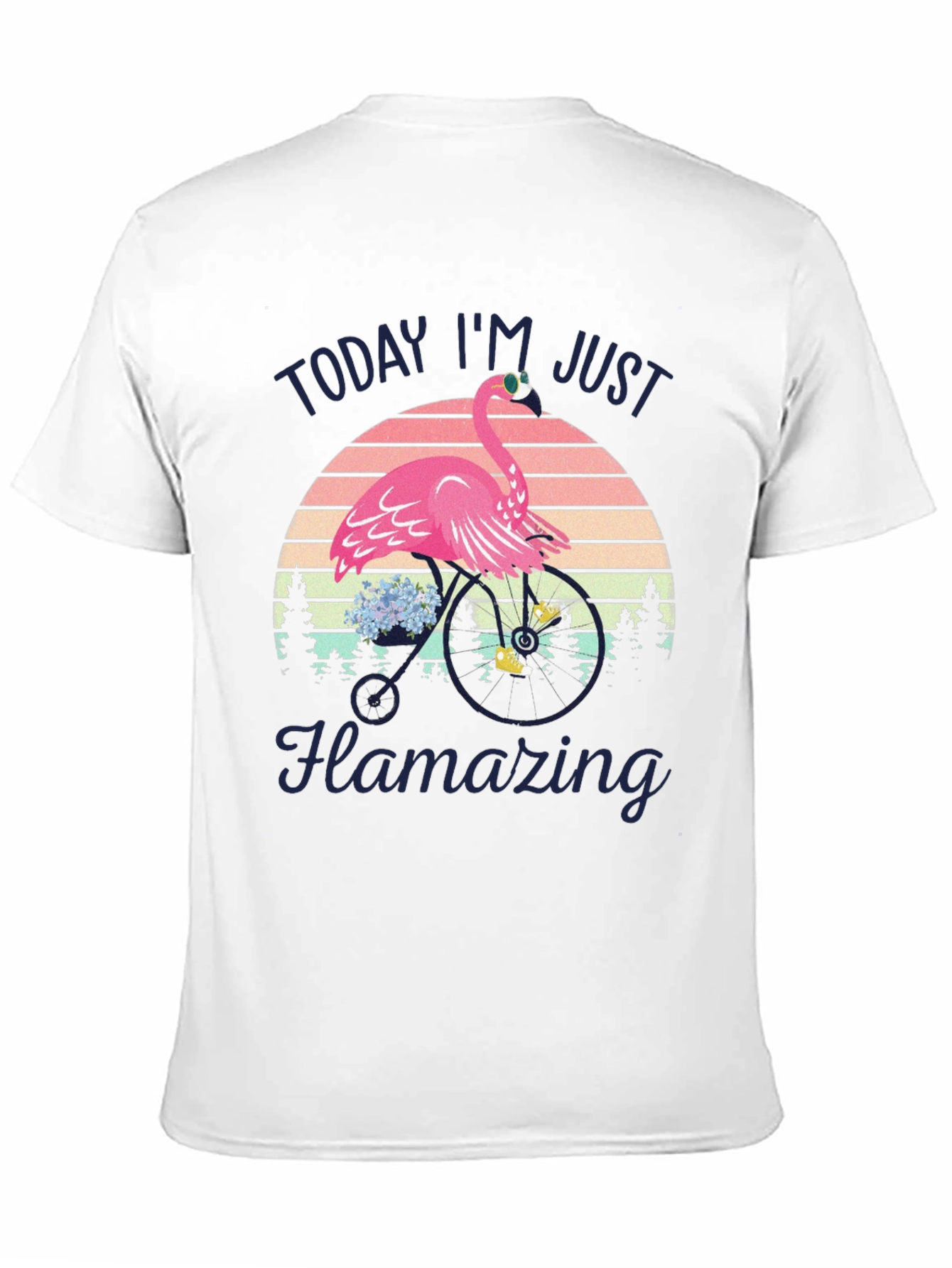 Black Flamazing Flamingo on Bike T-Shirt - Quirky Graphic Tee view 11