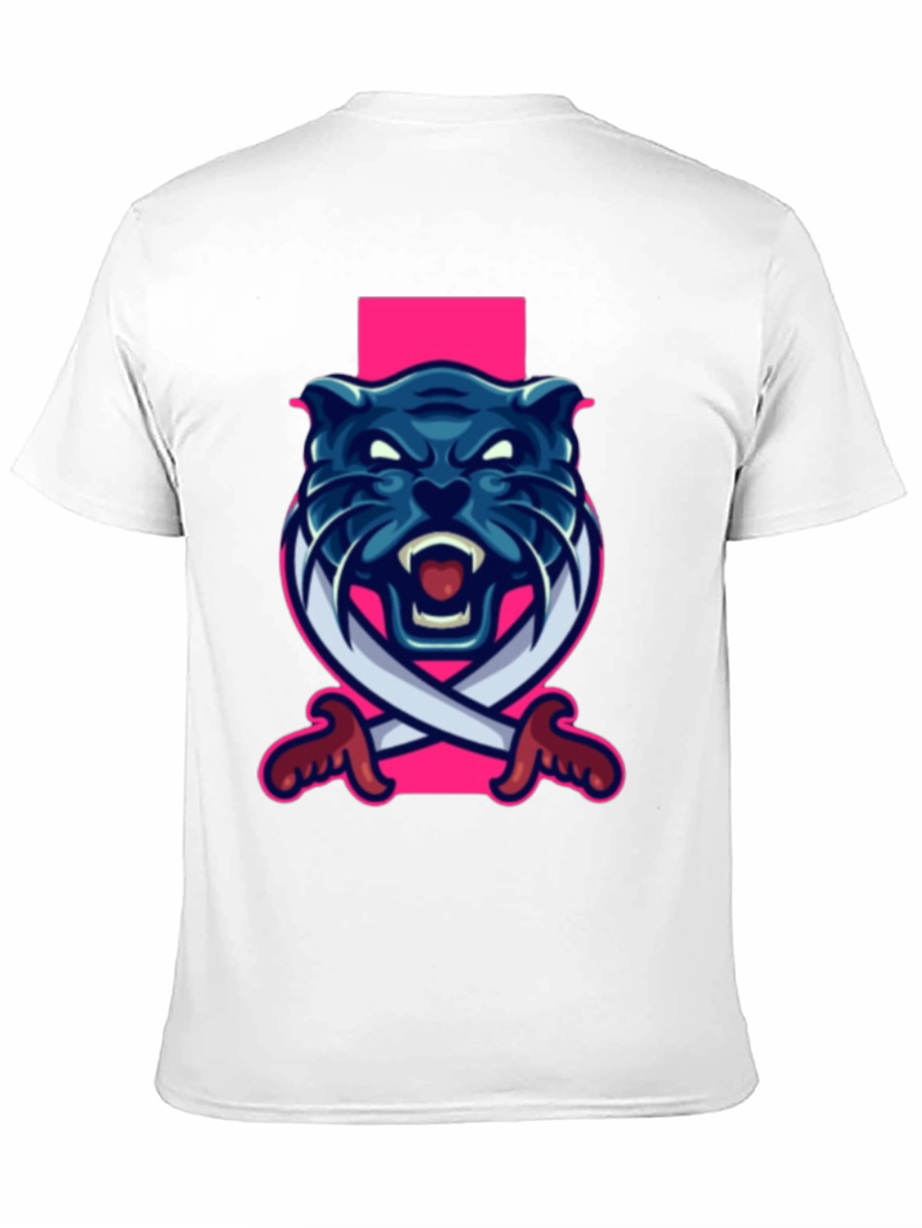 Black Black T-Shirt with Blue Panther Sword Graphic view 11