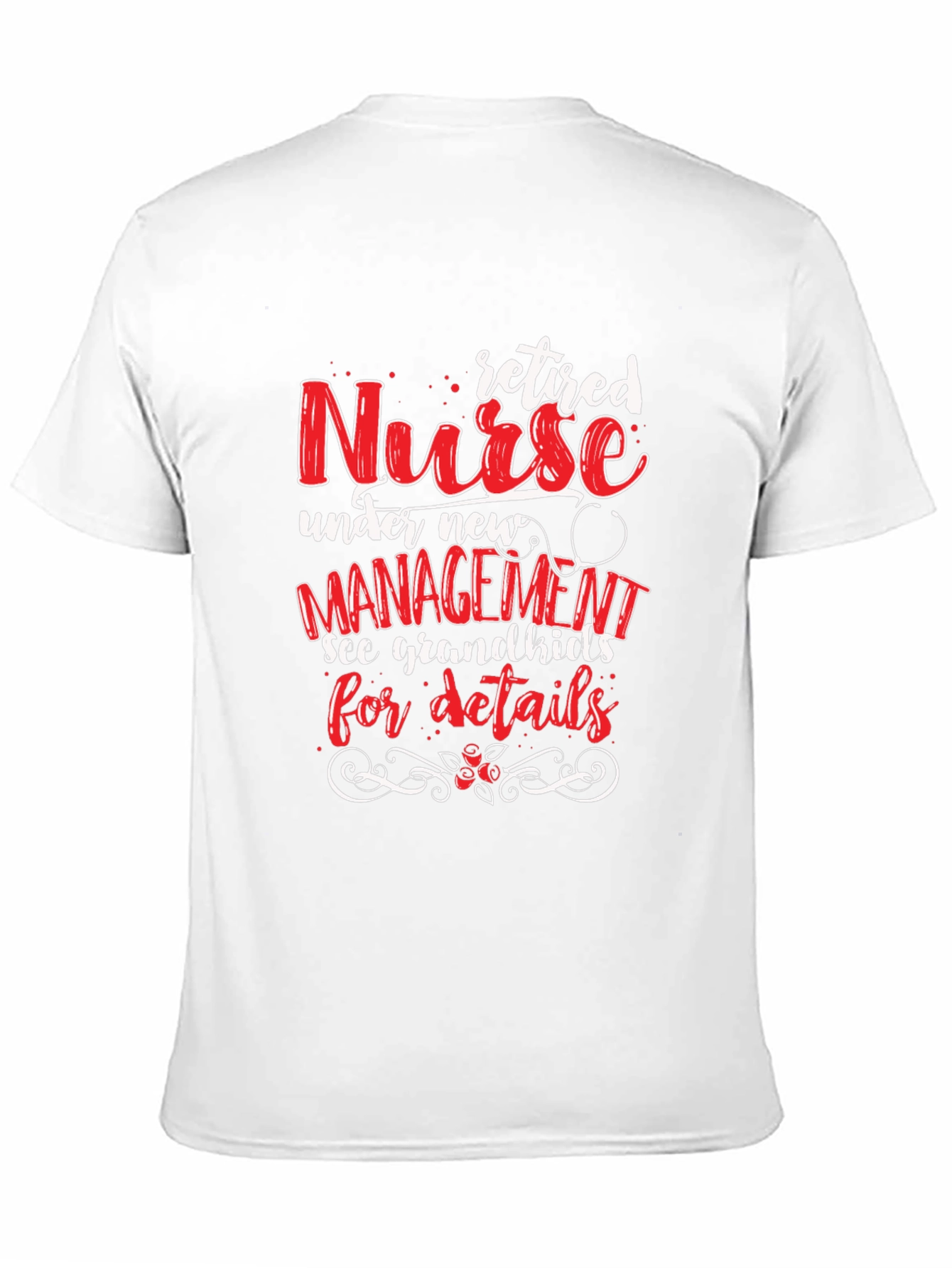 Black Retired Nurse T-Shirt: Grandkids Management view 11
