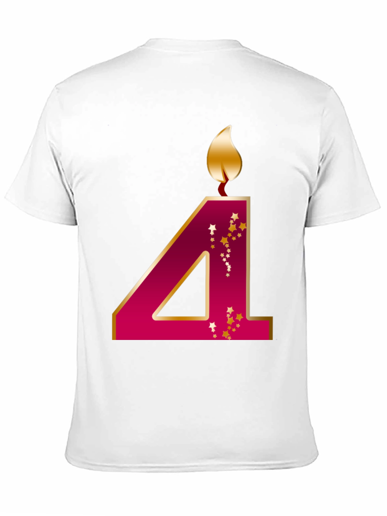 Birthday Number 4 Candle T-Shirt - 11