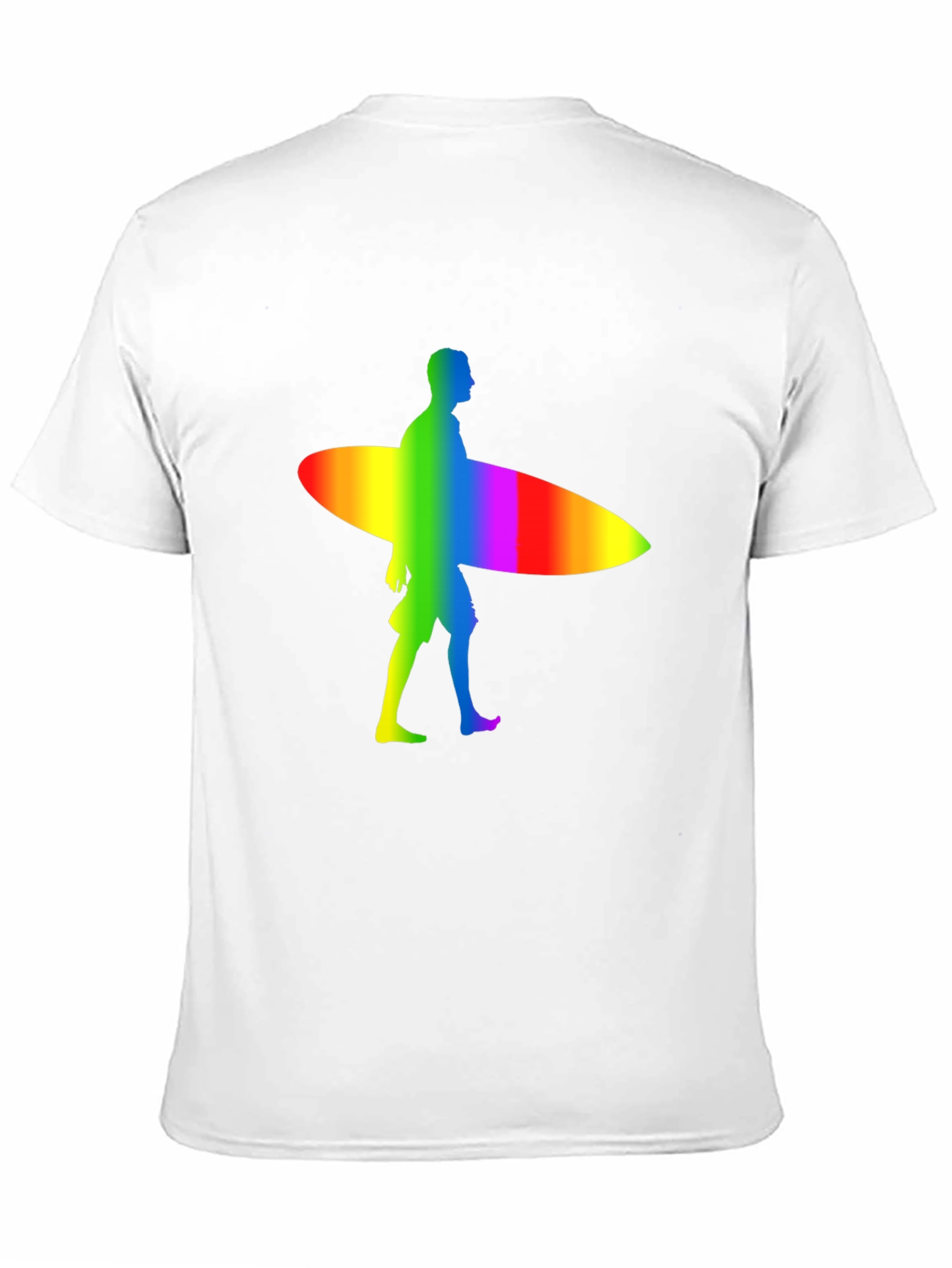 Black Rainbow Surfer Graphic Tee - Black Cotton Comfort view 11