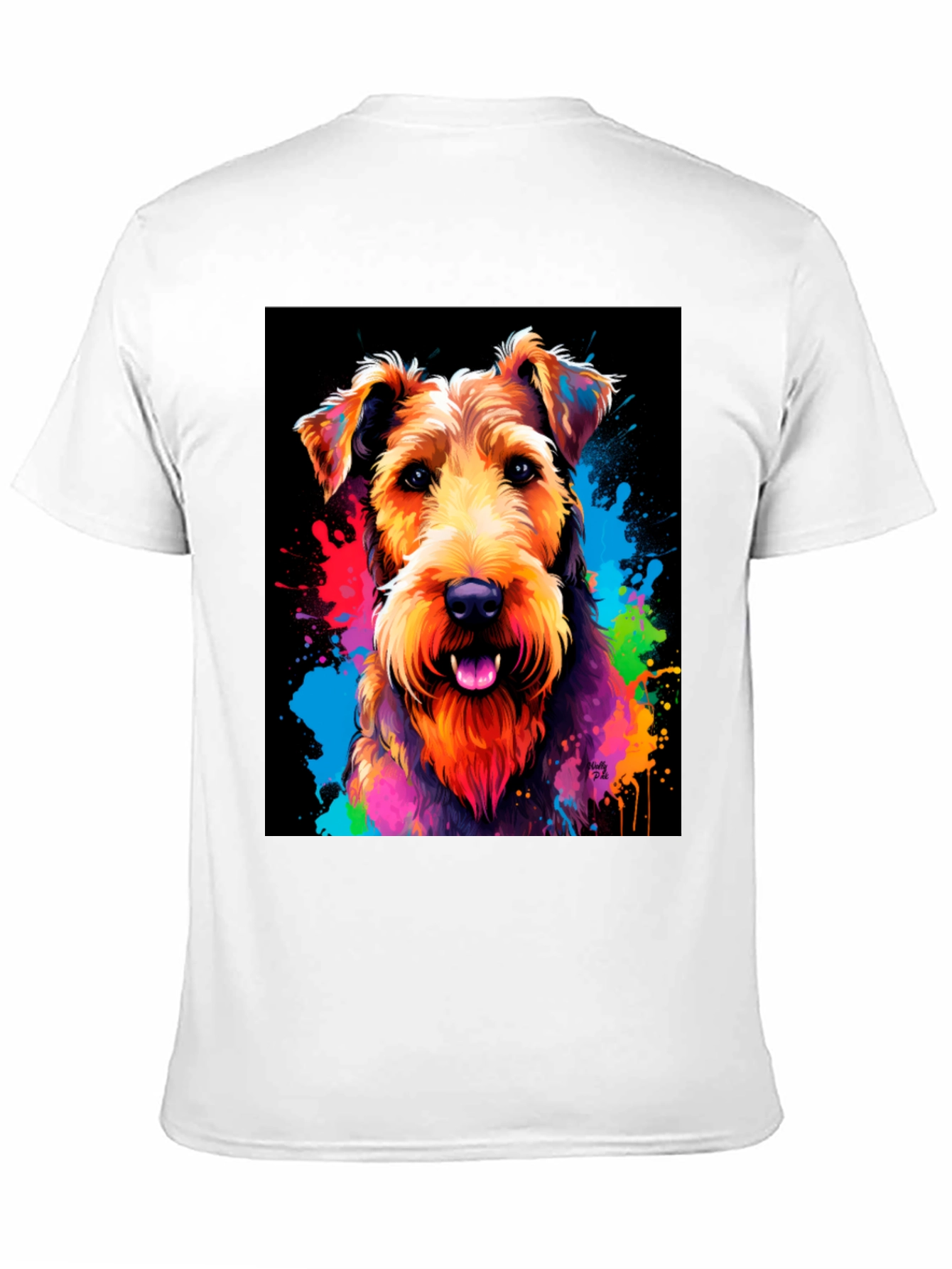 Black Colorful Dog Graphic T-Shirt view 11