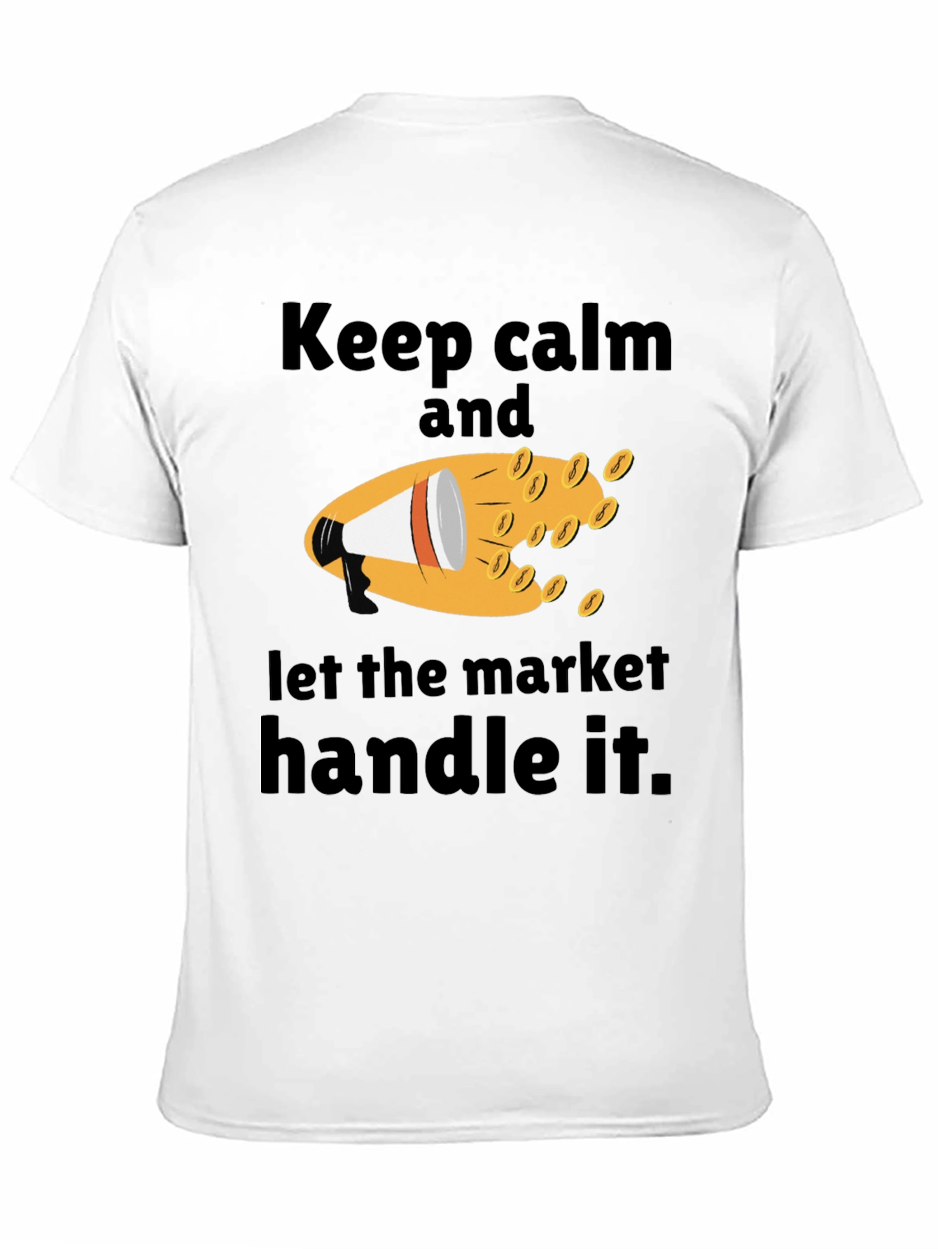 Black Keep Calm Market Handle Black Graphic Tee view 11