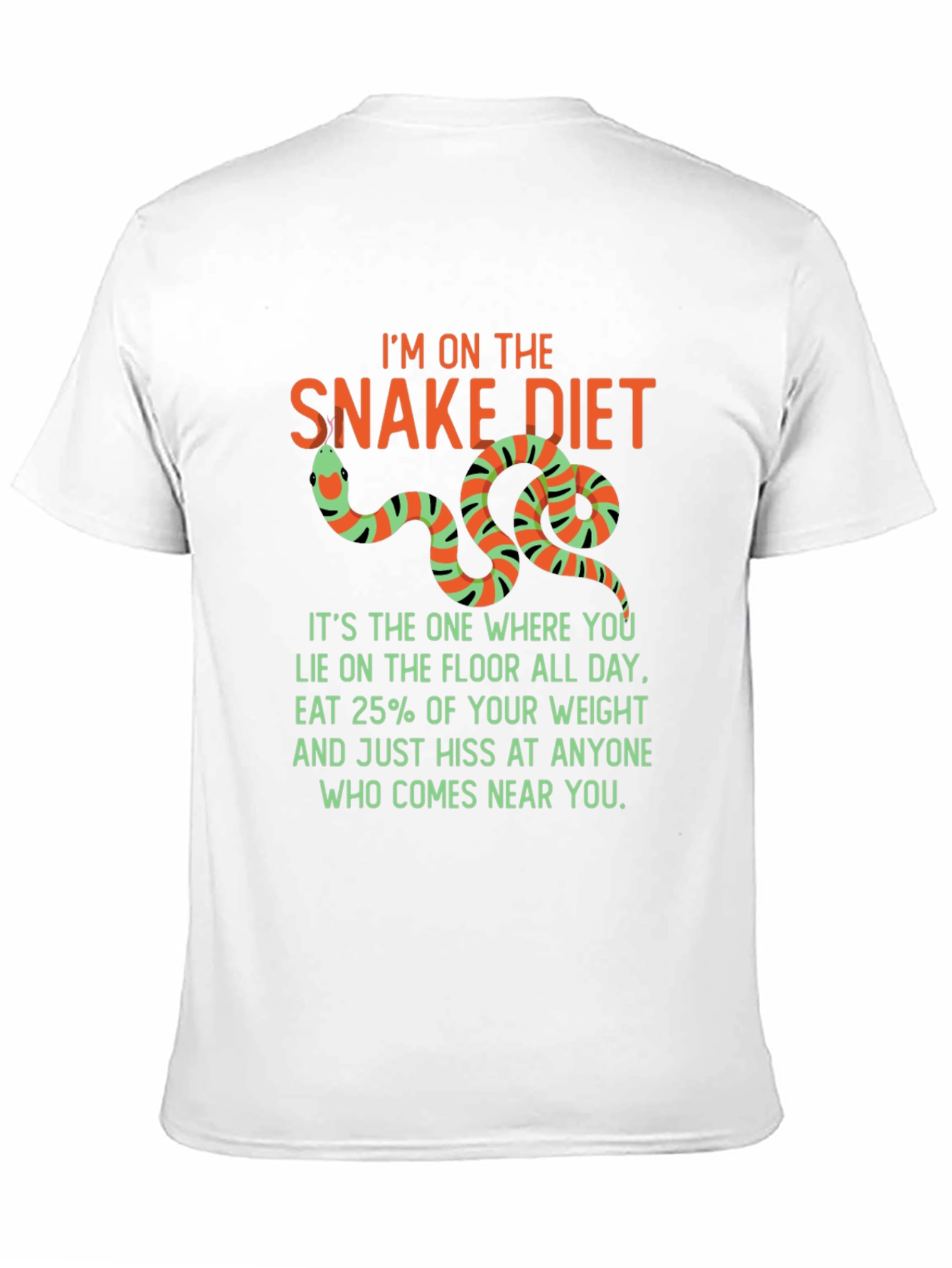 Black Funny Snake Diet T-Shirt view 11