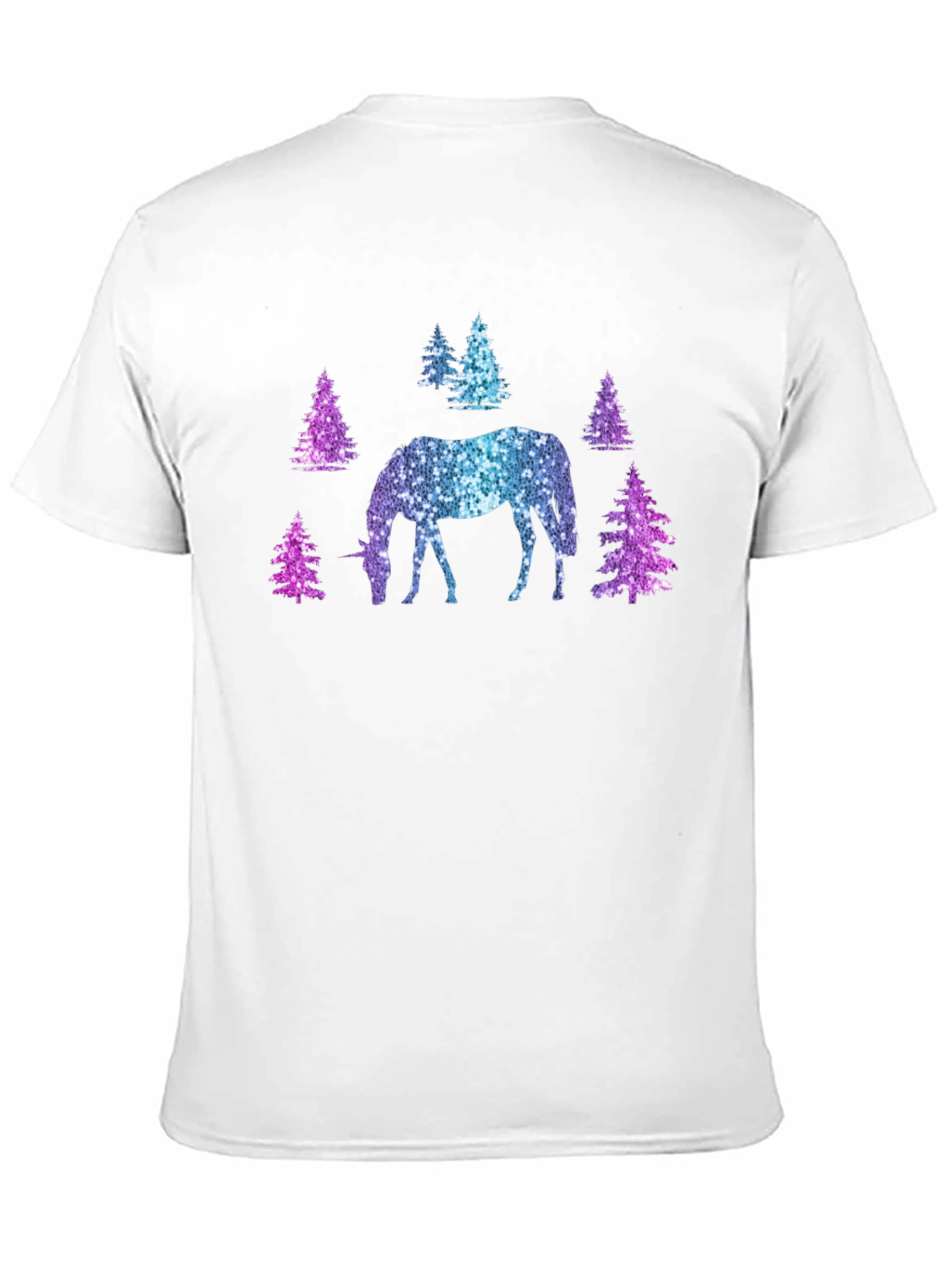 Black Unicorn Forest Glitter T-Shirt - Magical Sparkle Tee view 11