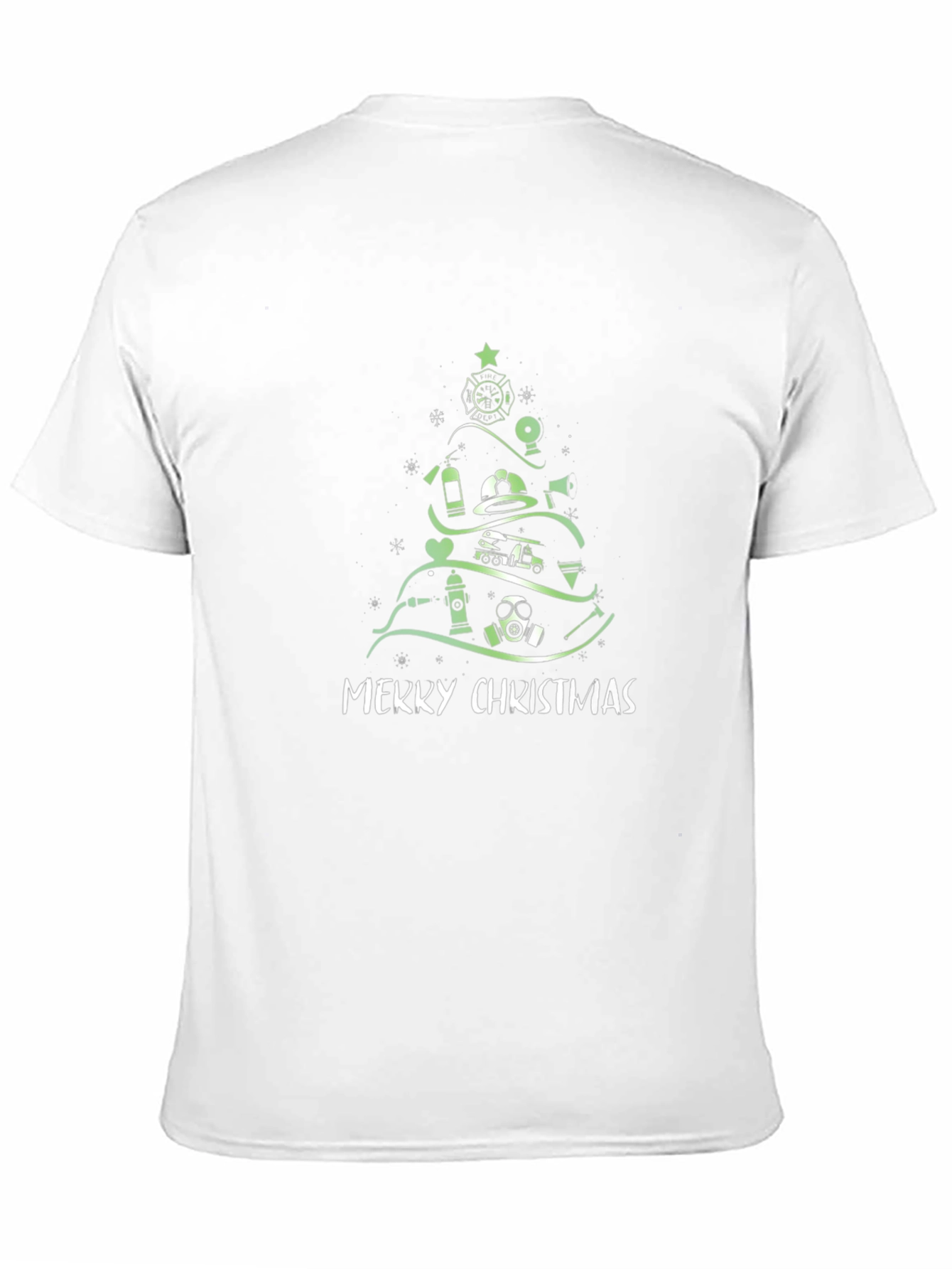 Black Firefighter Christmas Tree T-Shirt view 11