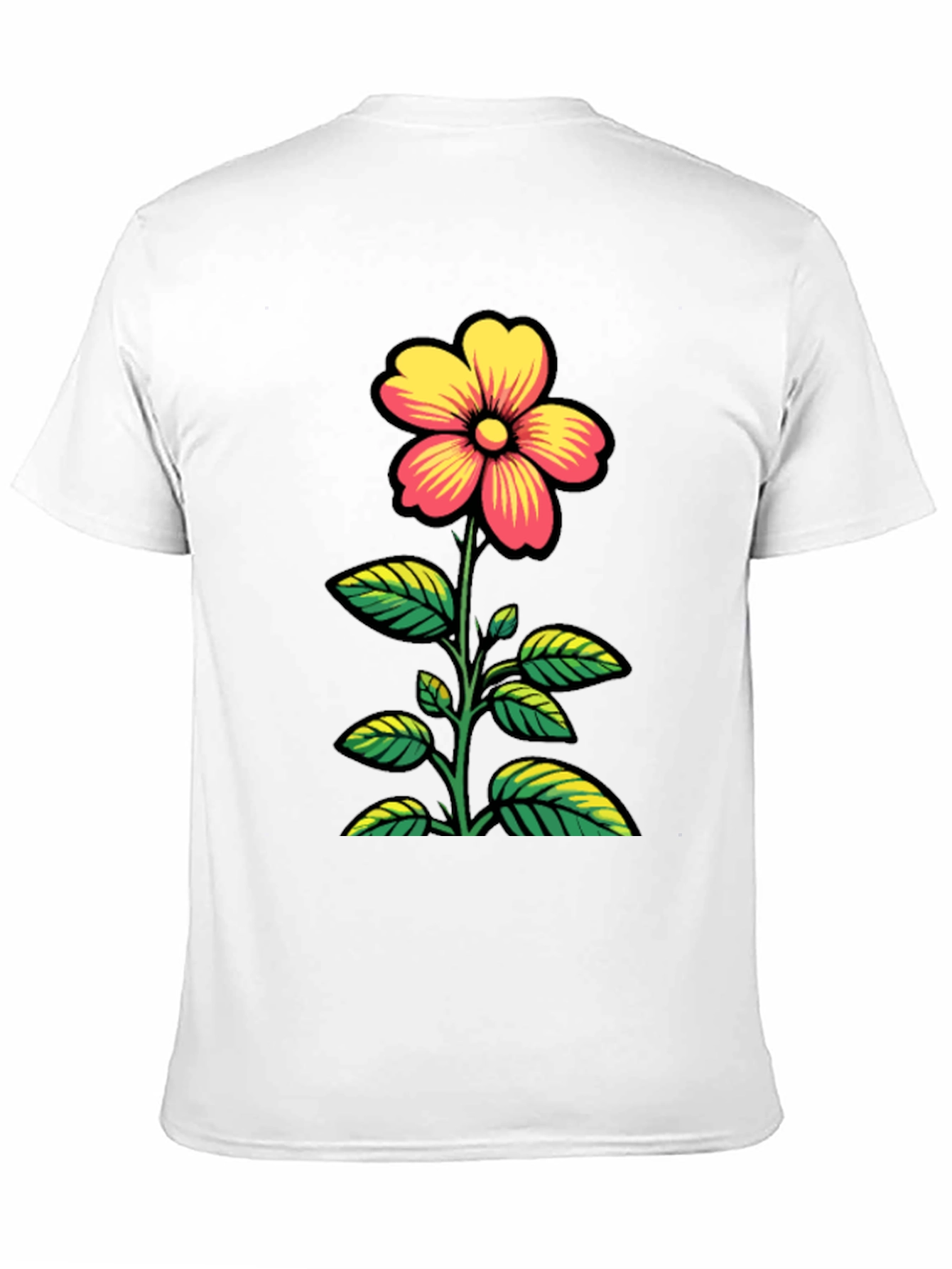 Black Floral Graphic T-Shirt - Black Cotton Tee view 11