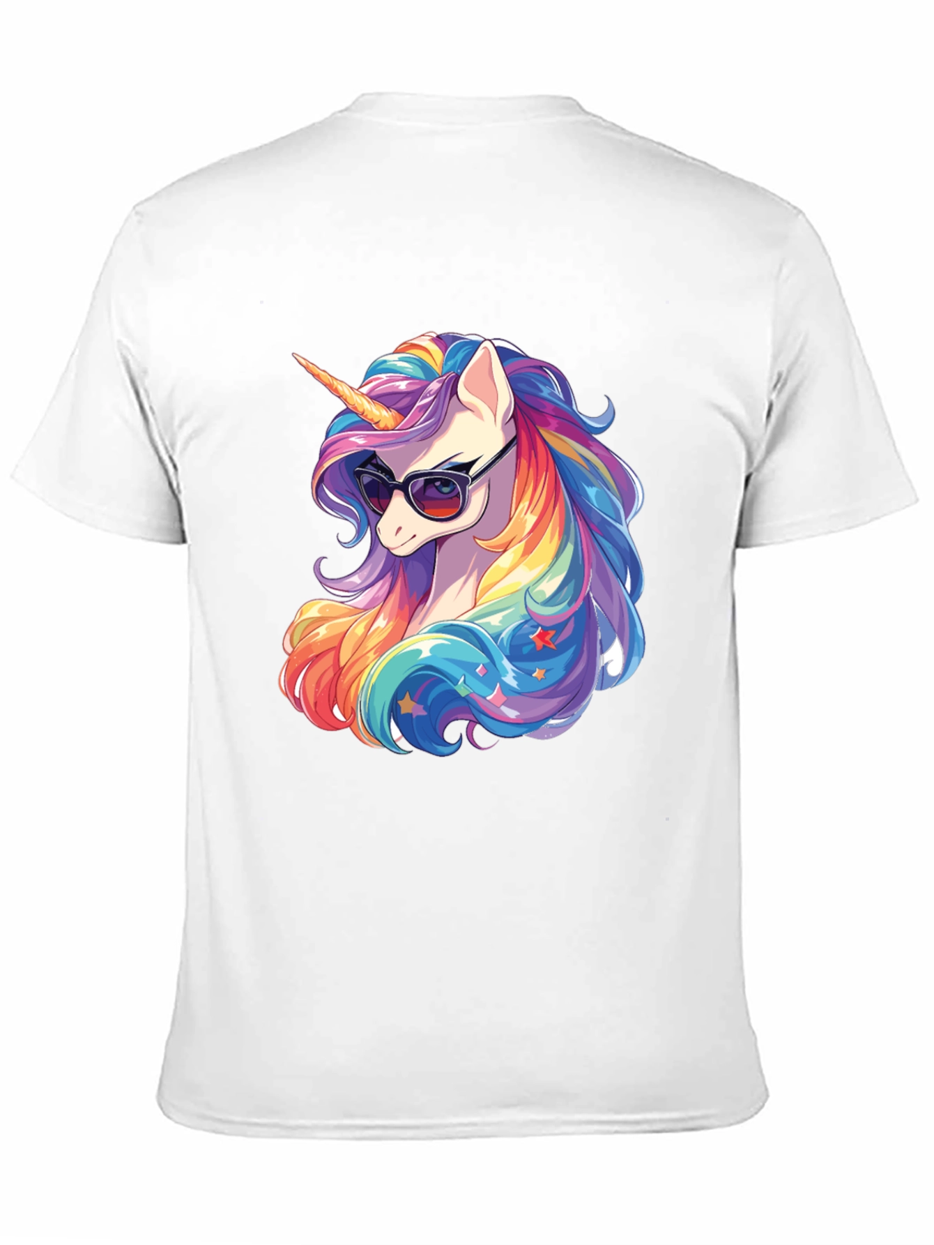 Cool Unicorn Graphic Tee - Rainbow Mane, Sunglasses - 11