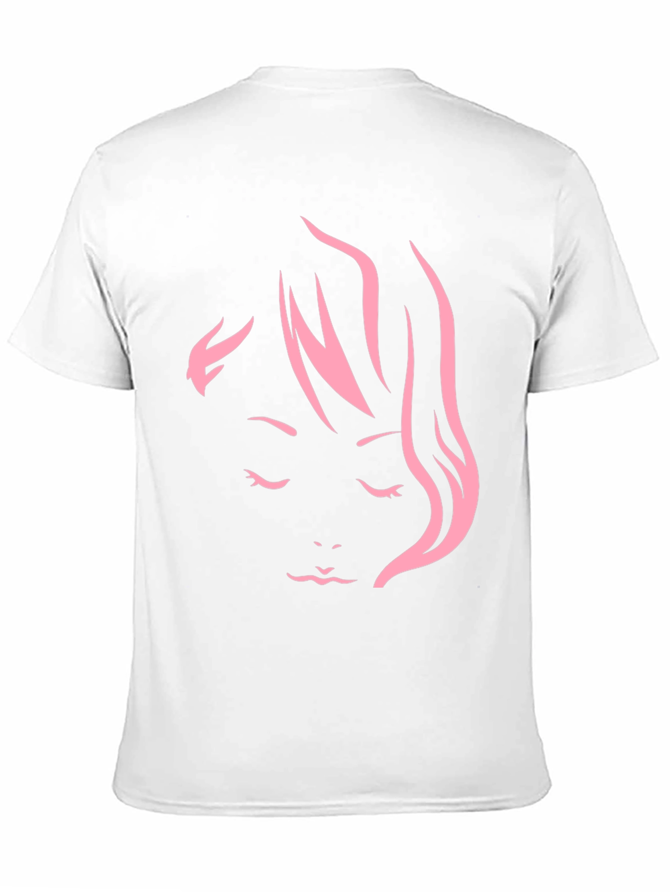 Black Minimalist Pink Woman Face Graphic Tee view 11