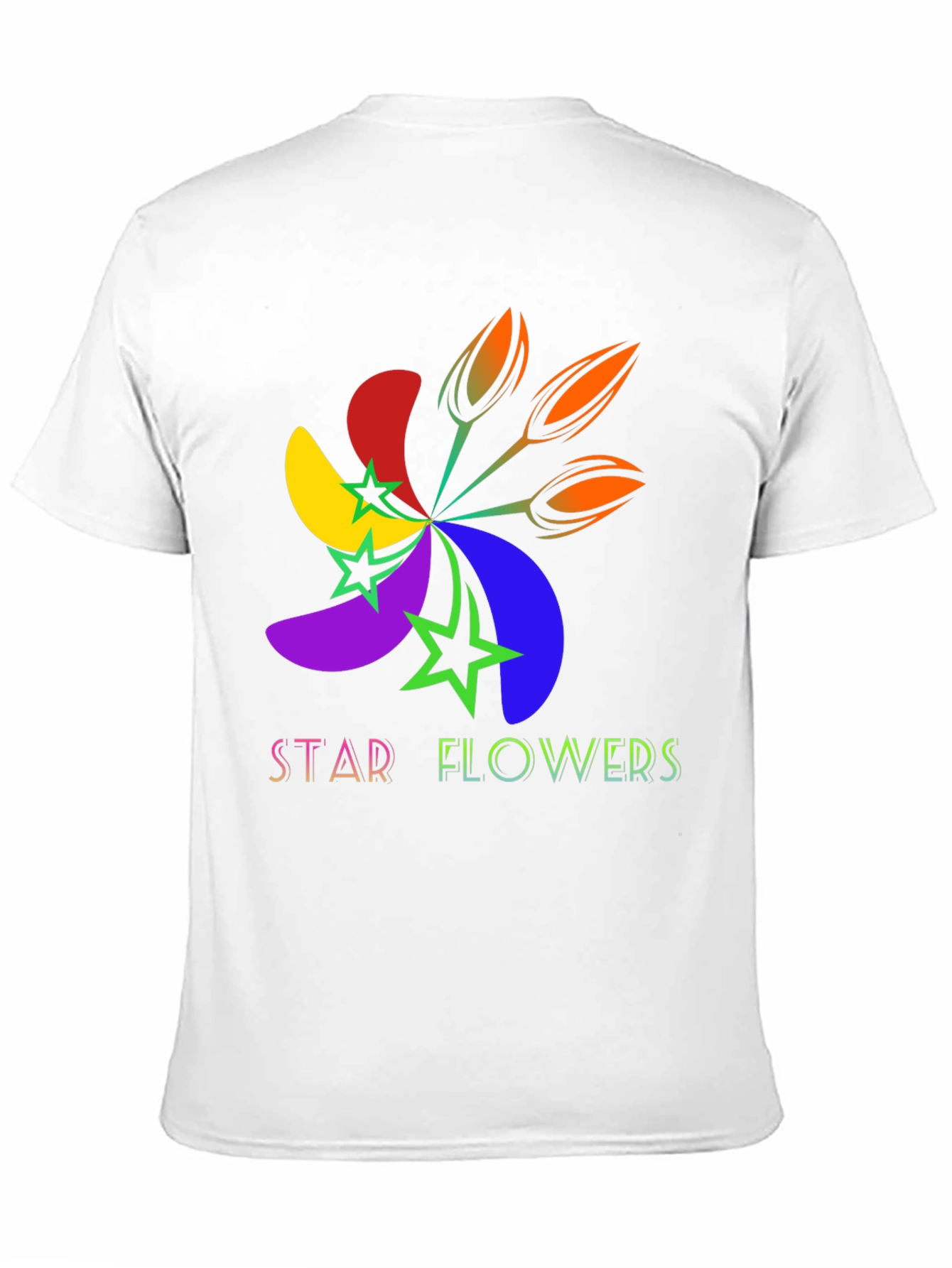 Black Star Flowers Graphic Tee - Bold & Bright Design view 11