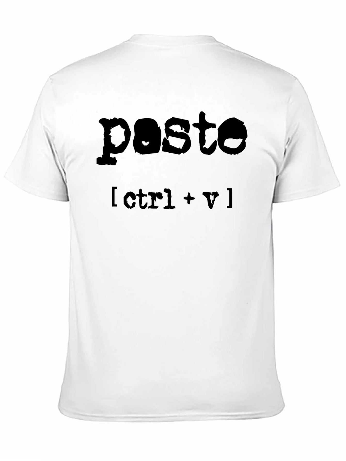 Black Paste Ctrl+V Graphic Tee - Black Cotton Blend view 11