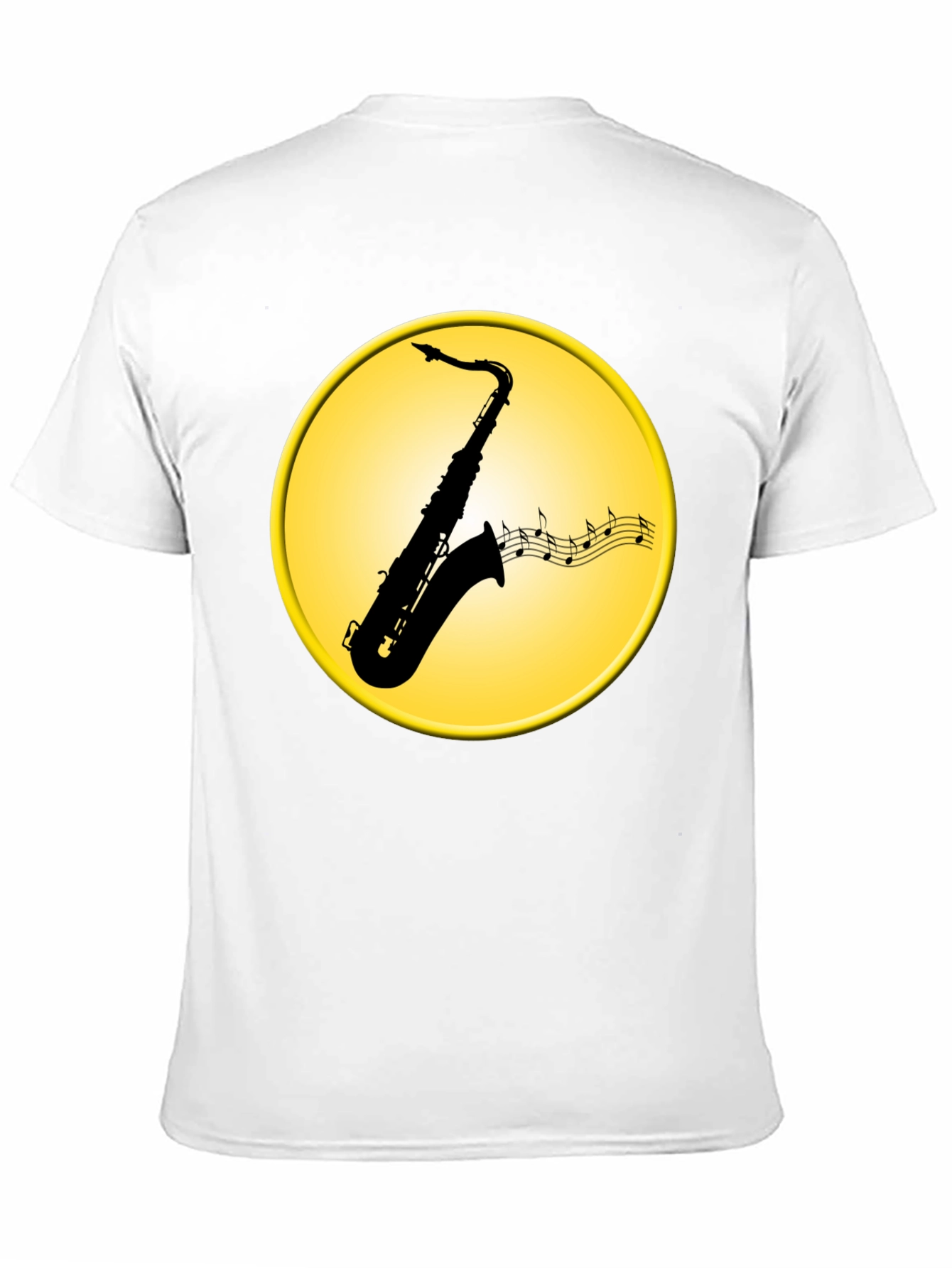 Black Saxophone Music Notes Graphic Tee view 11