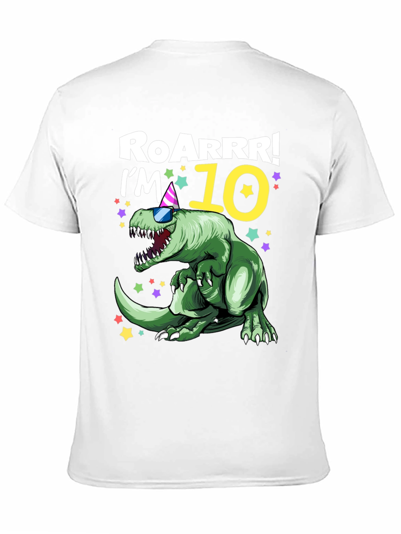 Black Roarrr! I'm 10 Dinosaur T-Shirt view 11