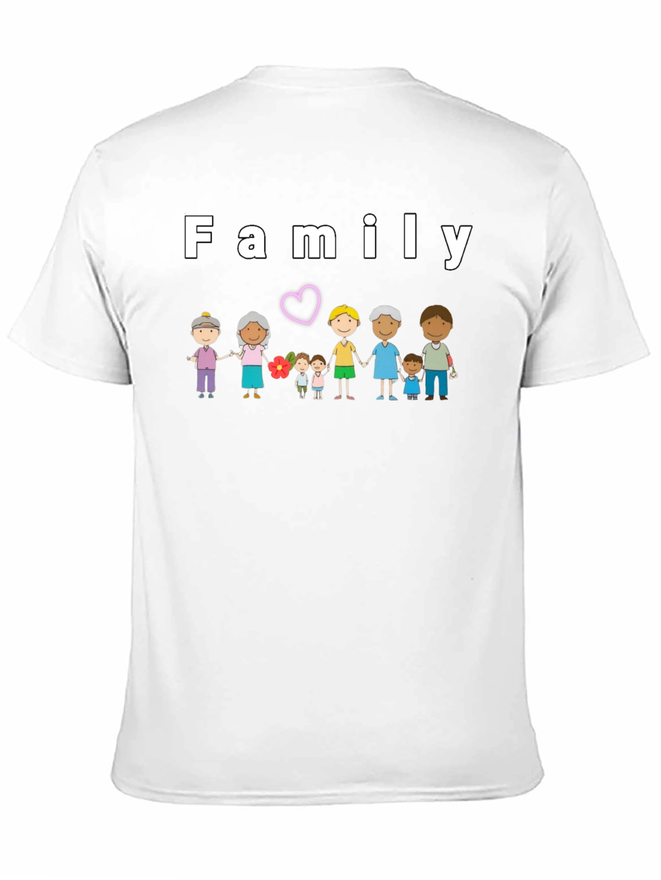 Black Family Cartoon Graphic Black T-Shirt view 11
