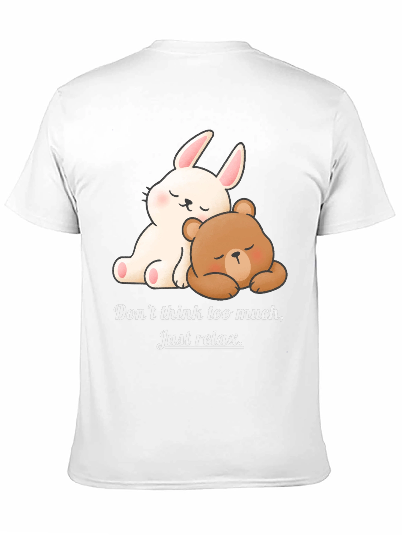 Black Relaxed Bear & Bunny Graphic Tee view 11