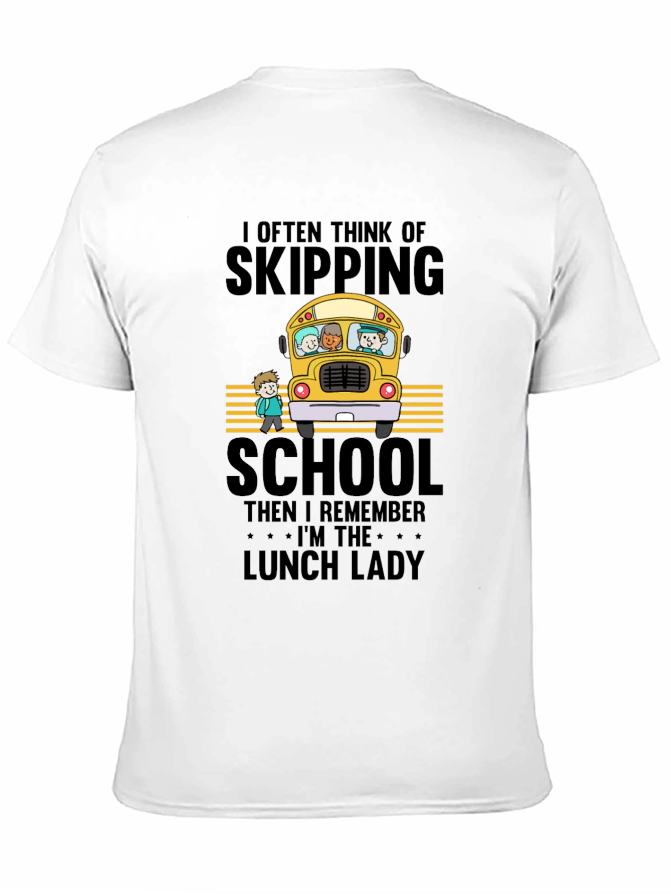 Black Lunch Lady School Bus T-Shirt view 11