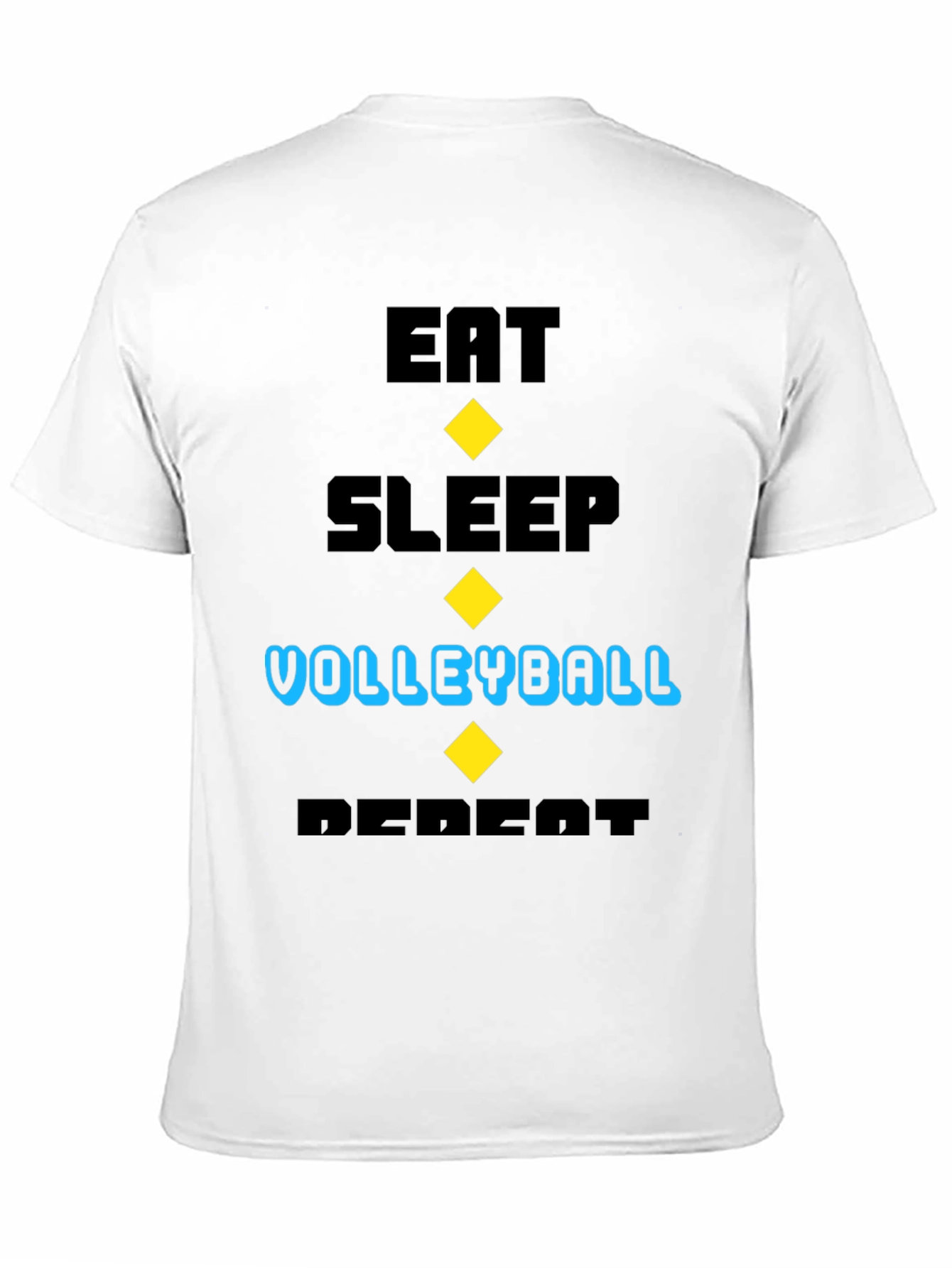 Black Eat Sleep Volleyball Repeat Black T-Shirt view 11