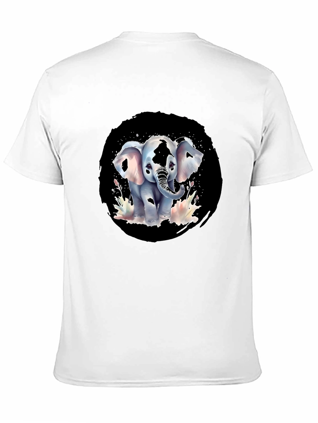 Black Elephant Graphic Print Black T-Shirt view 11