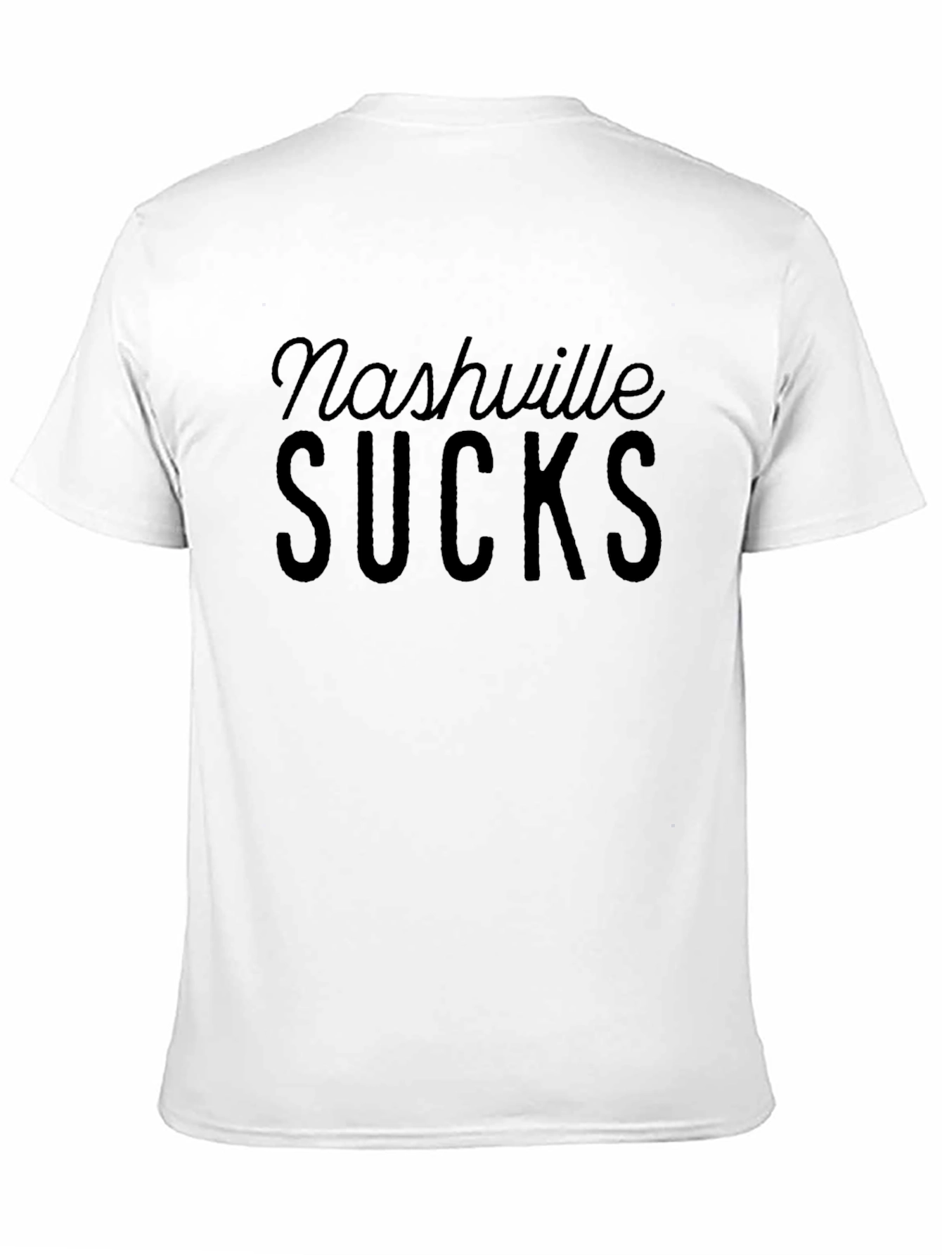Black Nashville Sucks T-Shirt - Black Crew Neck view 11